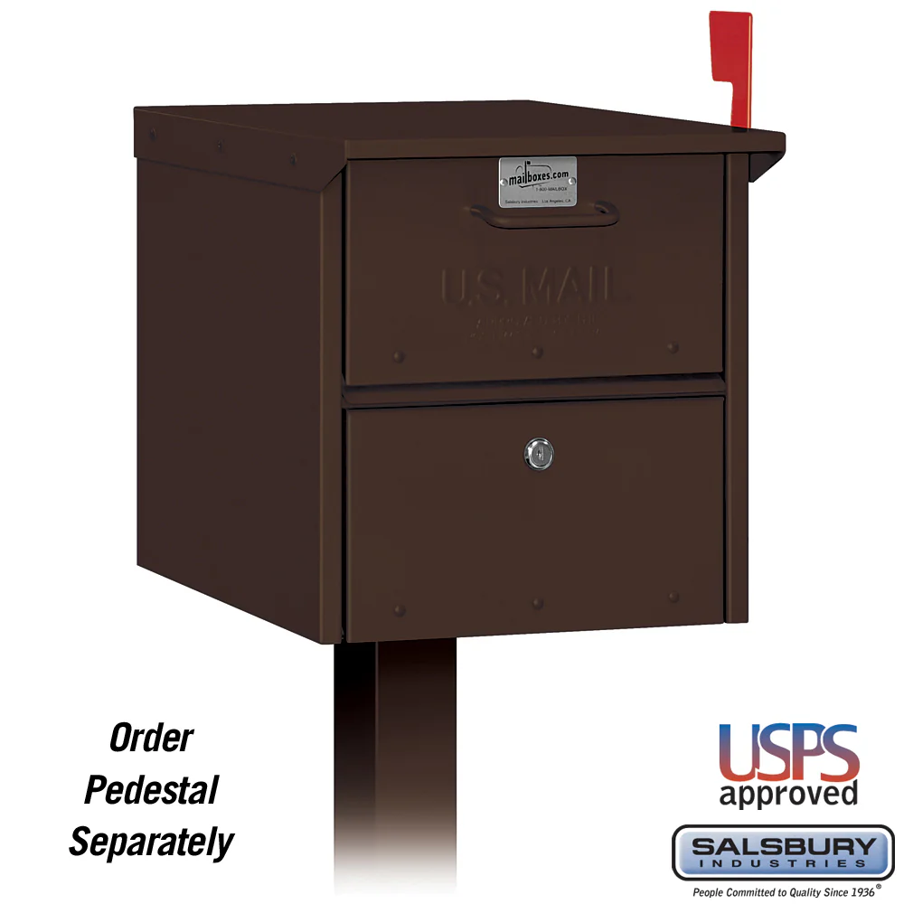 Bronze Roadside Mailbox with Locking Doors and USPS Approval