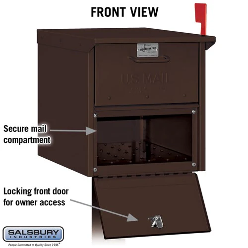 Bronze Roadside Mailbox with Locking Doors and USPS Approval - Image 3