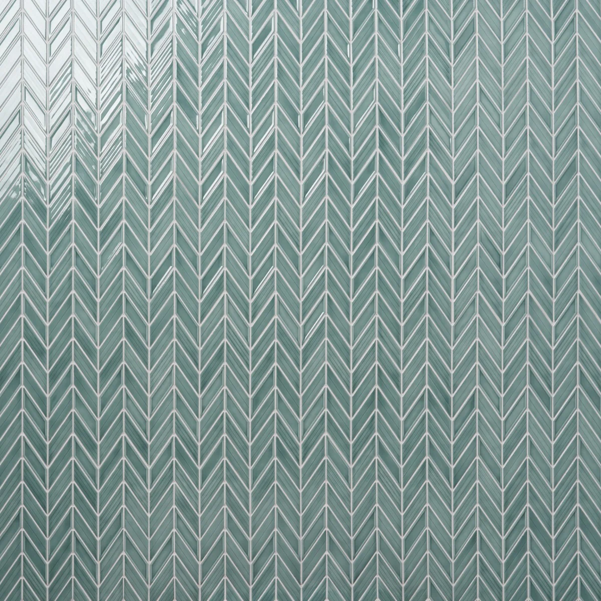 Brookline Chevron Marine Blue 1x5 Glossy Ceramic Mosaic Tile - Image 2