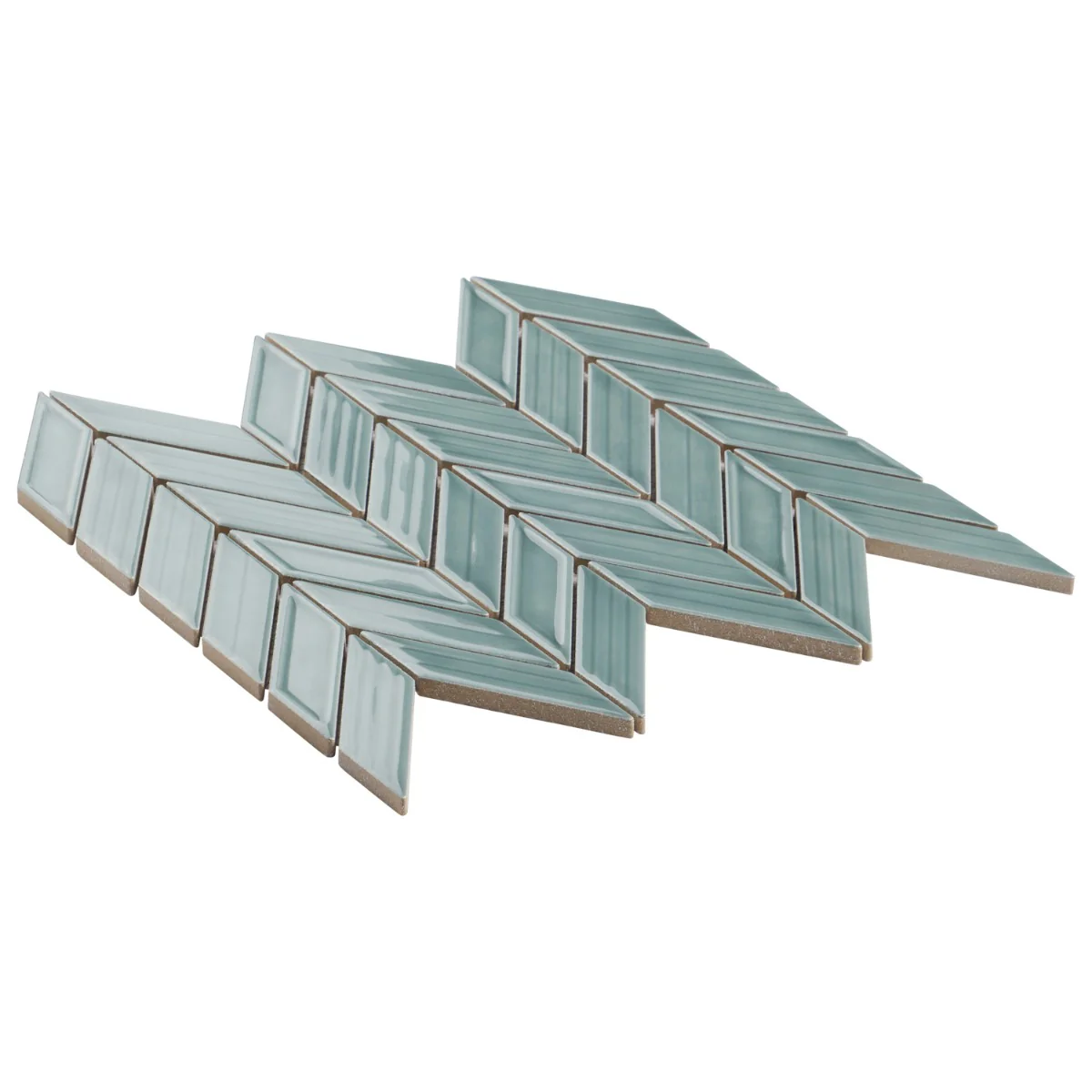 Brookline Chevron Marine Blue 1x5 Glossy Ceramic Mosaic Tile - Image 5
