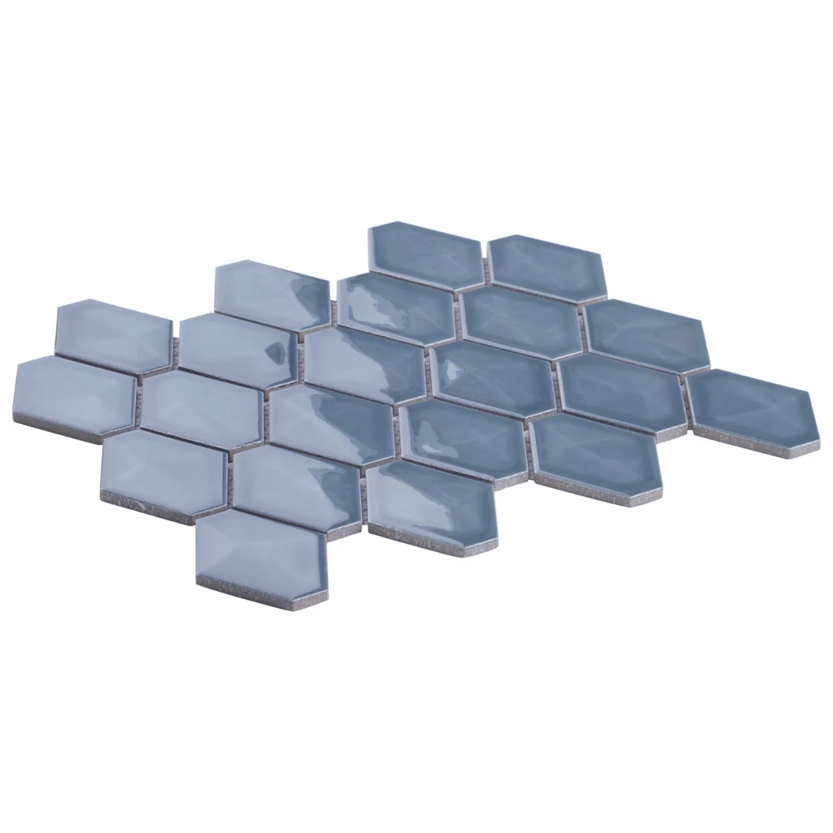 Brookline Diamond Coastal Blue 3x4 Glossy Ceramic Mosaic Tile by Lux Tile - Image 5