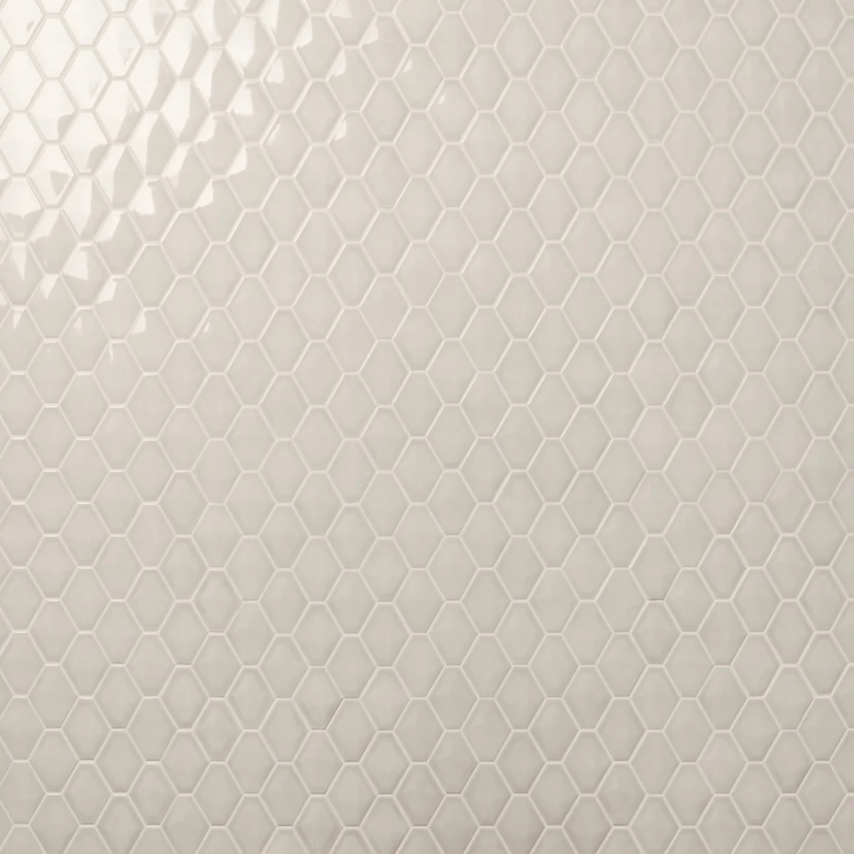 Brookline Diamond Mushroom Gray 3x4 Glossy Ceramic Mosaic Tile - Image 2