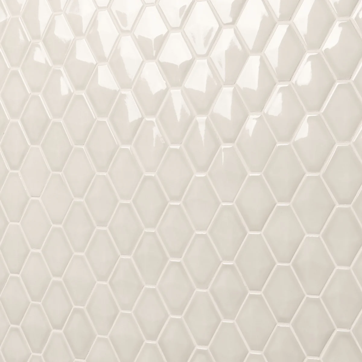 Brookline Diamond Mushroom Gray 3x4 Glossy Ceramic Mosaic Tile - Image 3