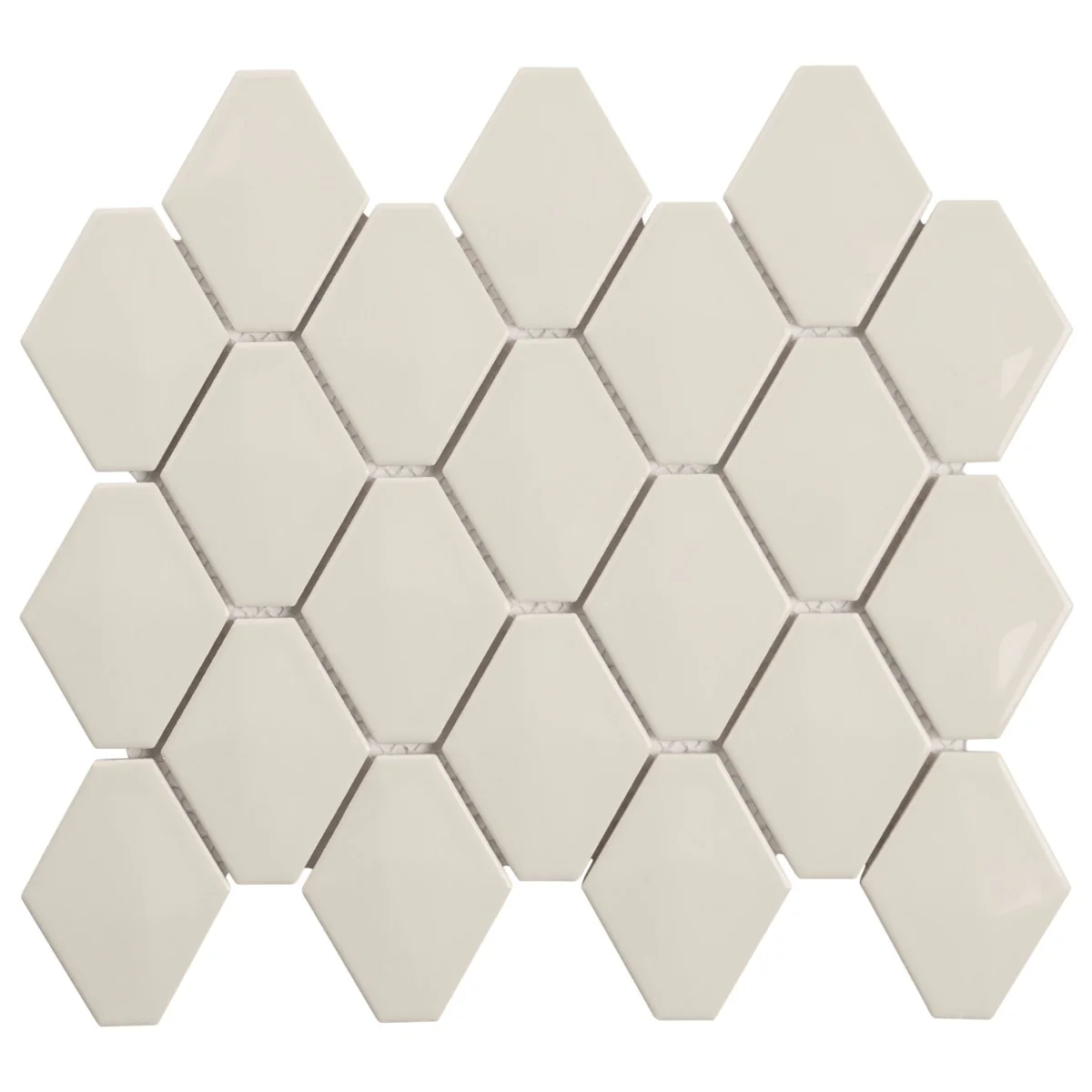 Brookline Diamond Mushroom Gray 3x4 Glossy Ceramic Mosaic Tile - Image 4