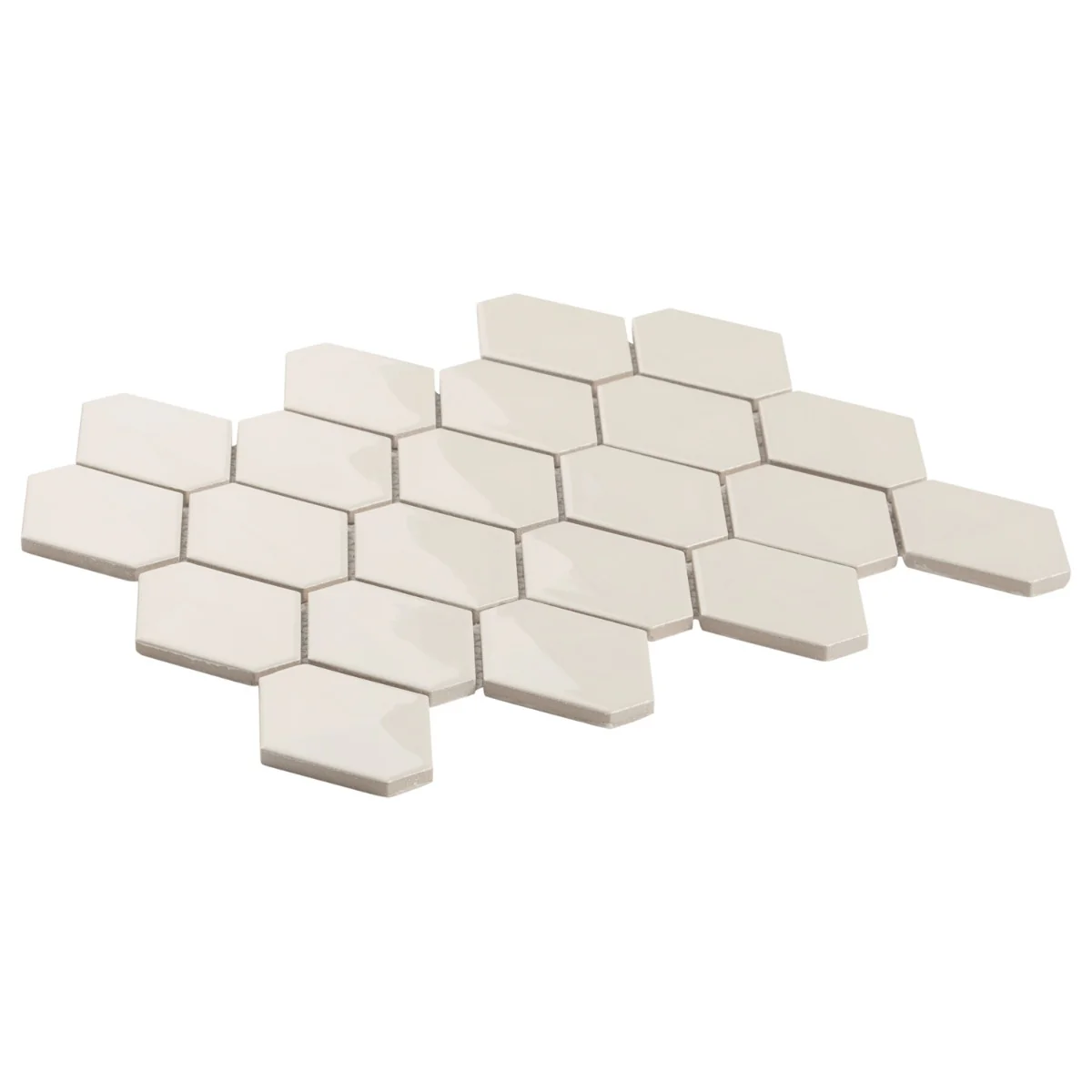 Brookline Diamond Mushroom Gray 3x4 Glossy Ceramic Mosaic Tile - Image 5