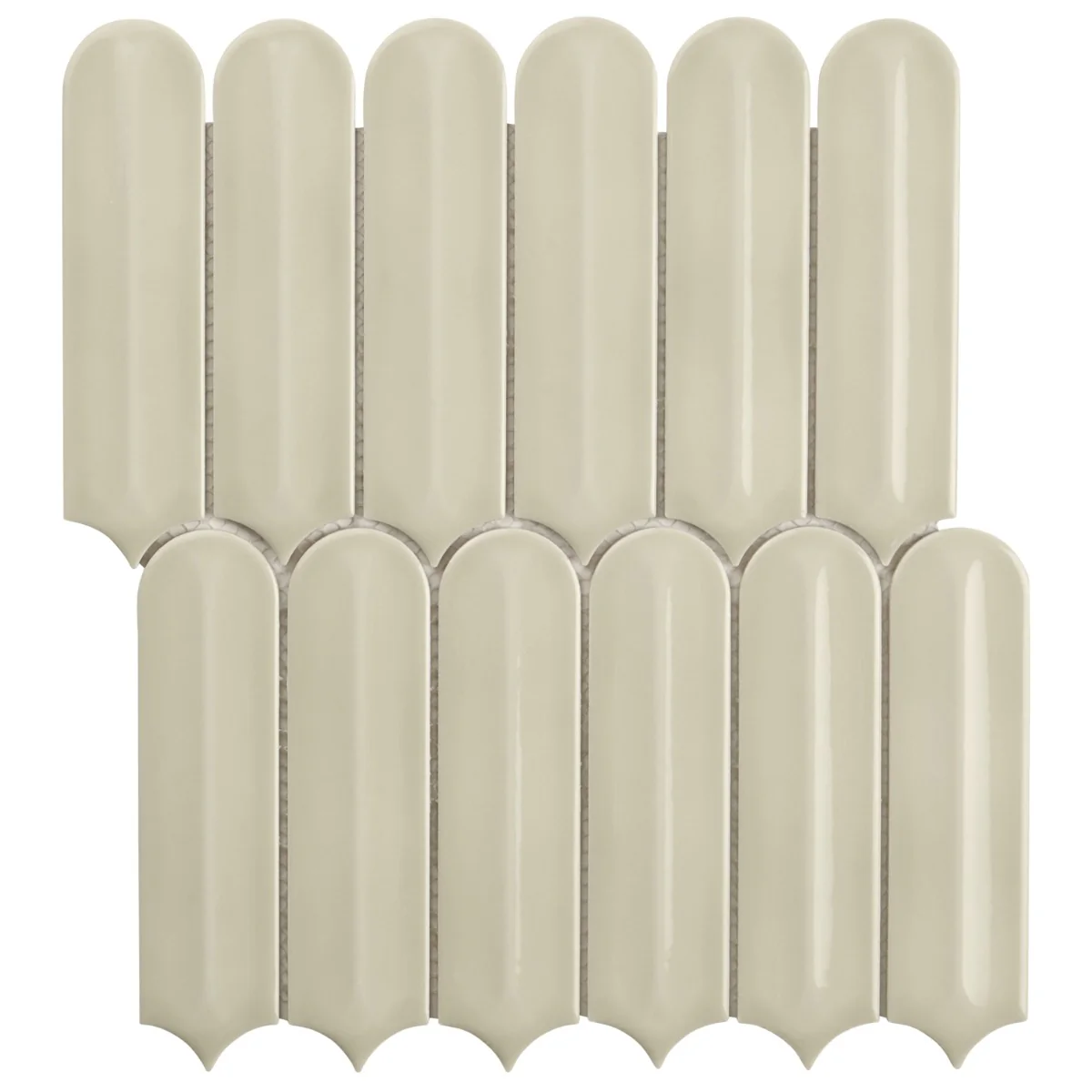 Brookline Feather Celadon Green 2x7 Glossy Ceramic Mosaic Tile - Image 4