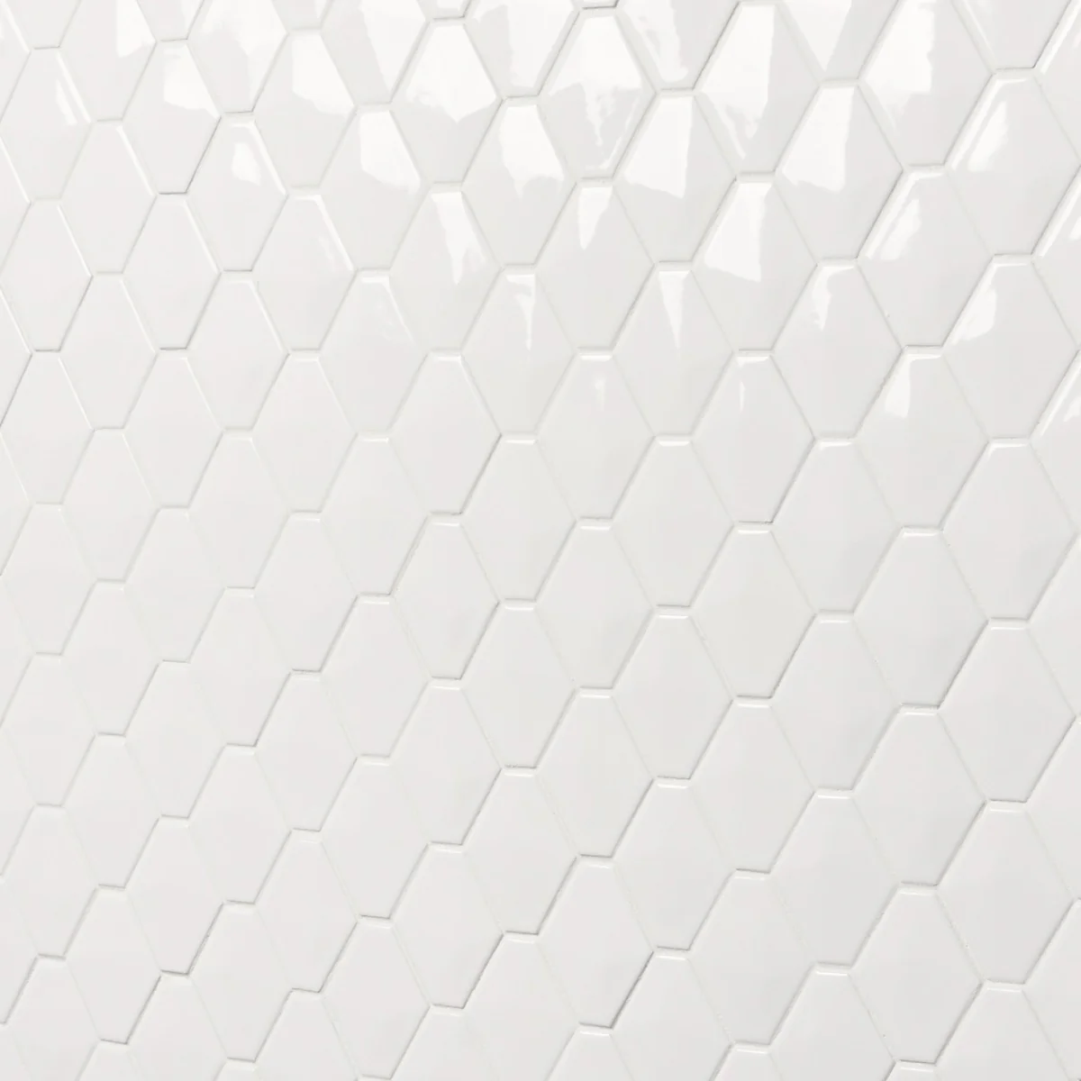 Brookline Diamond Cloud White 3x4 Glossy Ceramic Mosaic Tile - Image 3