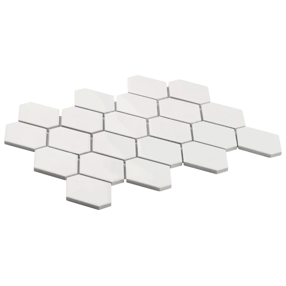 Brookline Diamond Cloud White 3x4 Glossy Ceramic Mosaic Tile - Image 5