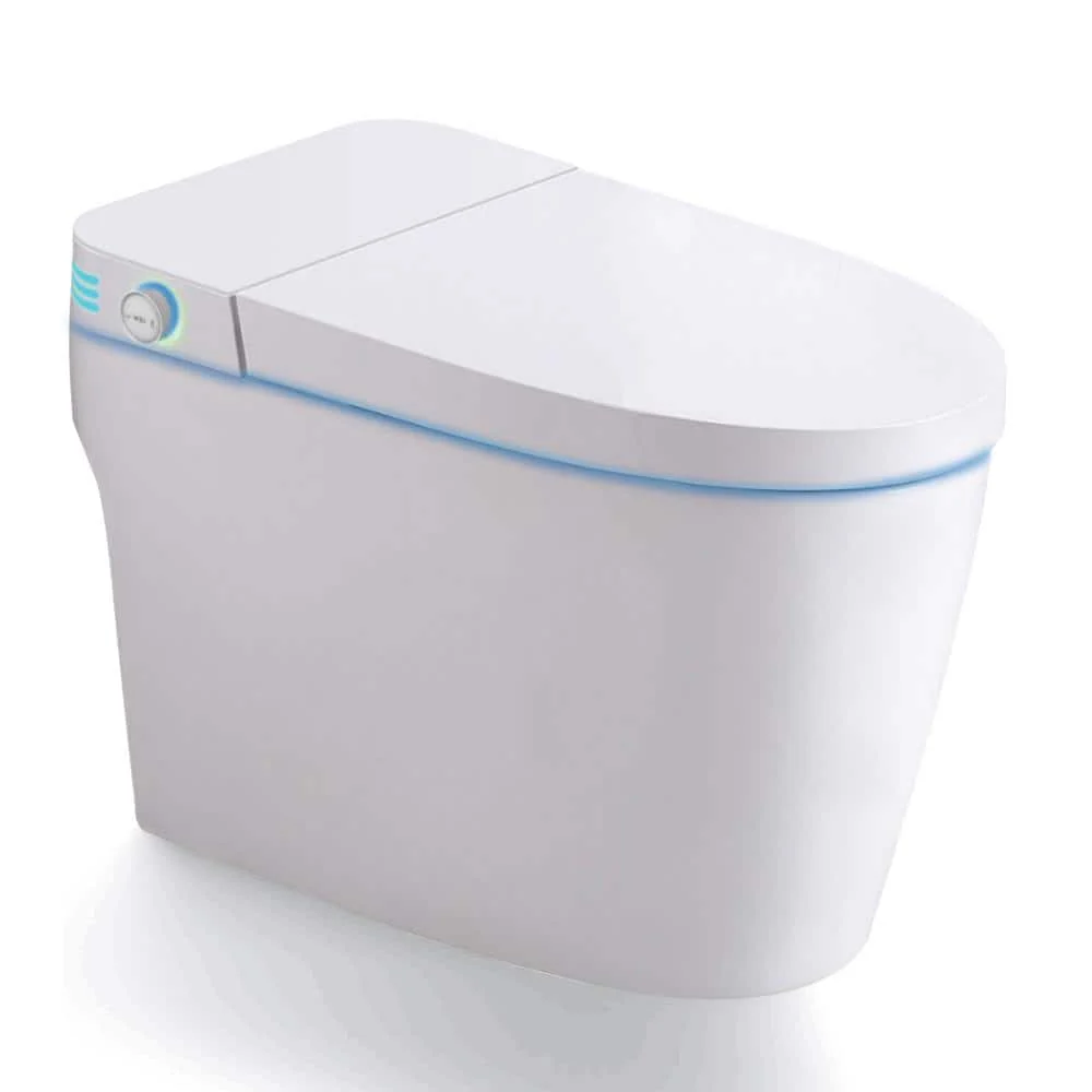 BWE Smart Toilet Bidet in White - Tankless 1-Piece with Auto Open/Close, Auto Flush, and Heated Seat