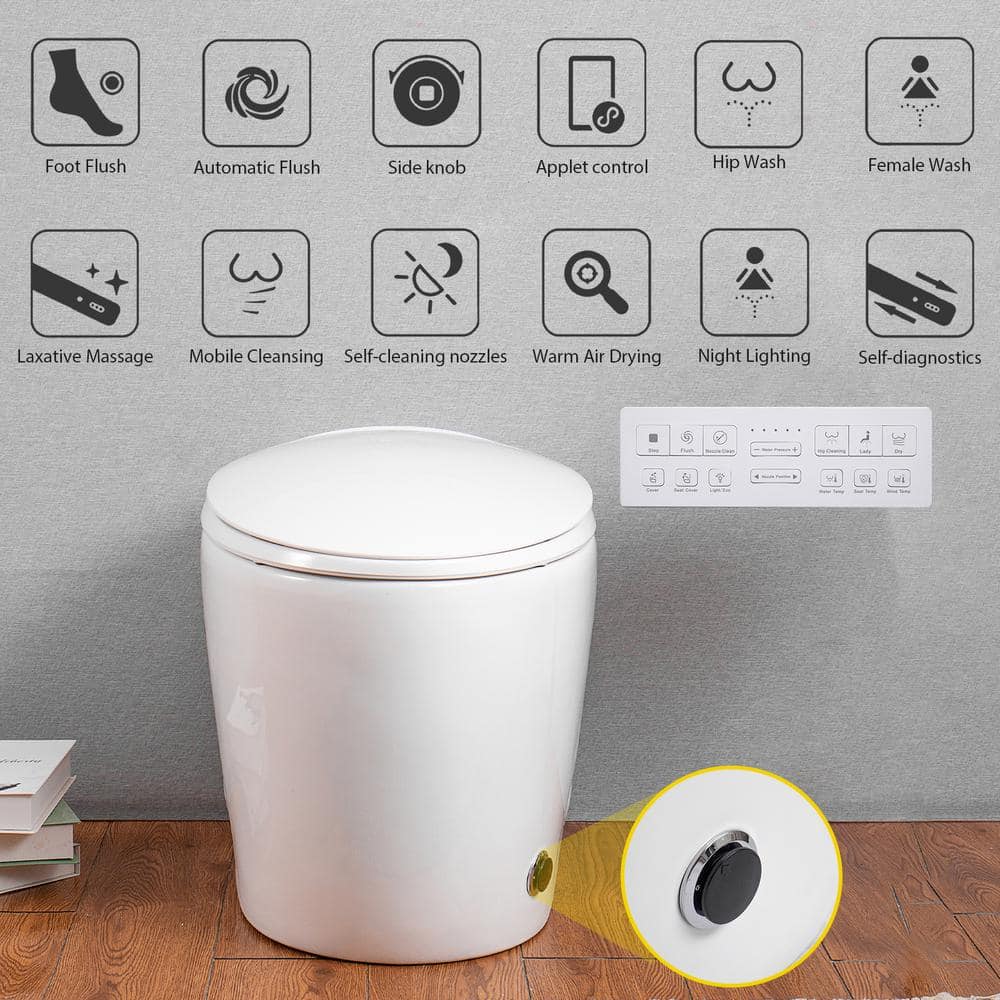 BWE Stylement Tankless Smart Bidet 1-Piece Toilet with Auto Features and Heated Seat - Image 7