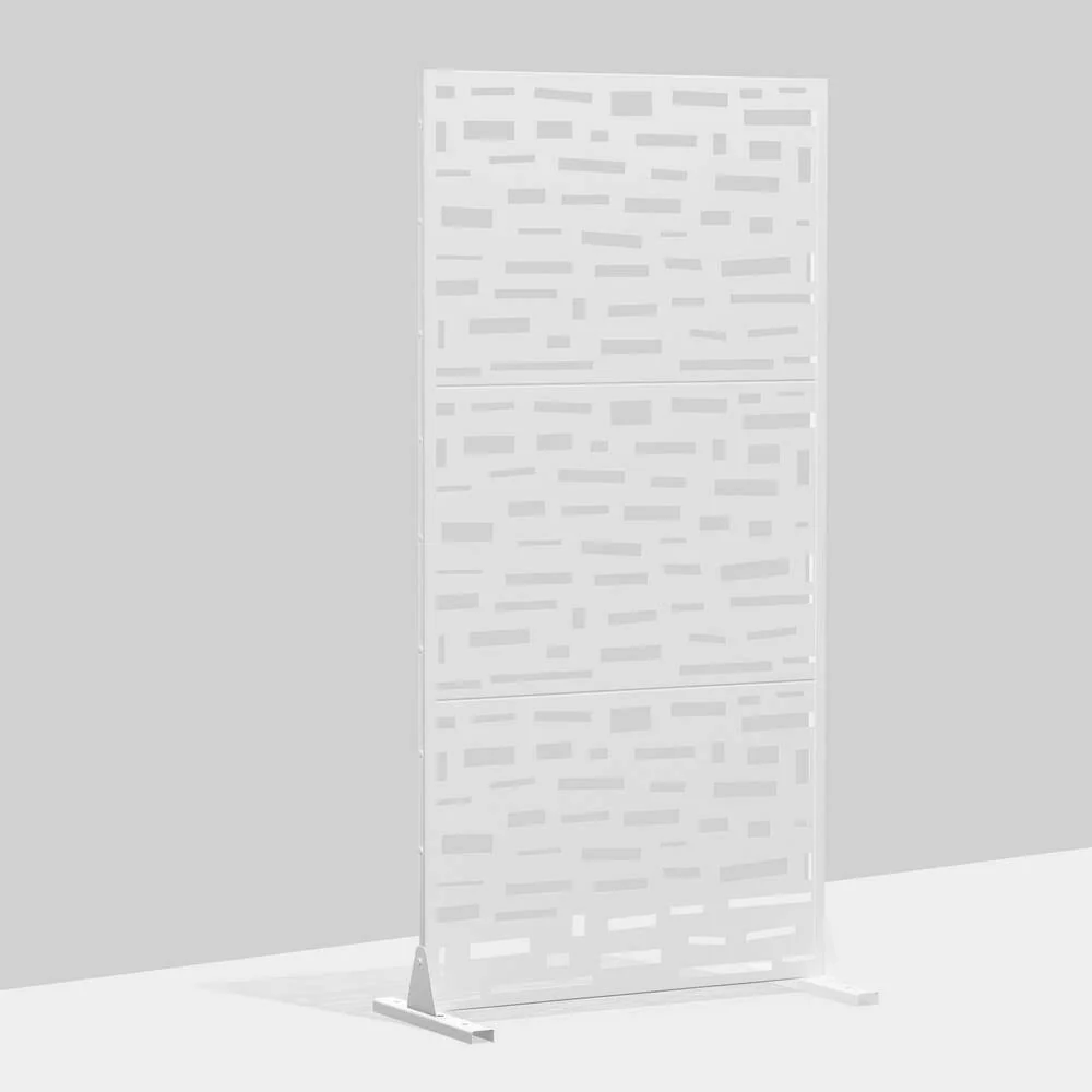 cadeninc 2.92 ft. x 6 ft. Metal Freestanding Privacy Screen in White - Image 3