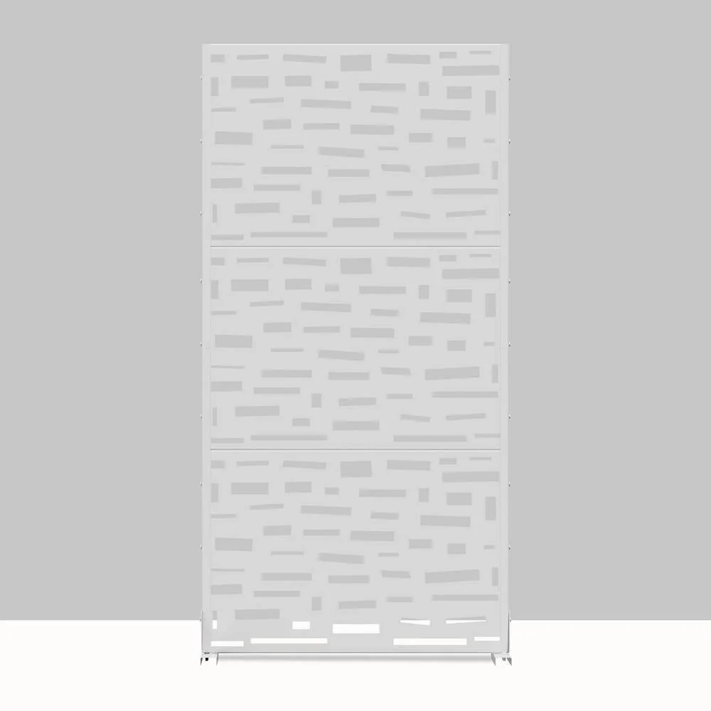 cadeninc 2.92 ft. x 6 ft. Metal Freestanding Privacy Screen in White - Image 4