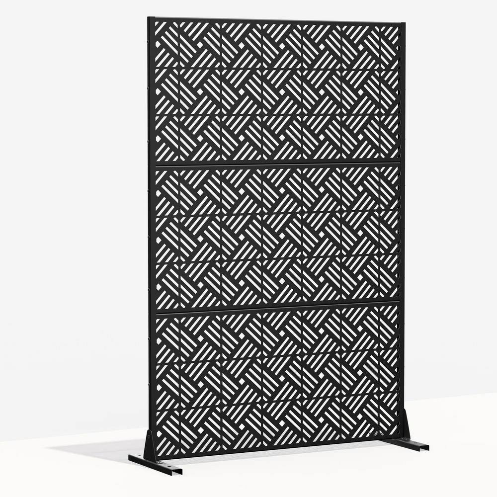 Cadeninc 3.92 ft x 6 ft Black Metal Privacy Screen Fence Panels - Image 3