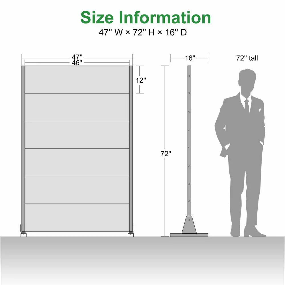 cadeninc 3.92 ft x 6 ft Metal Freestanding Privacy Screen Fence Panels - Brick-Shaped Black - Image 5