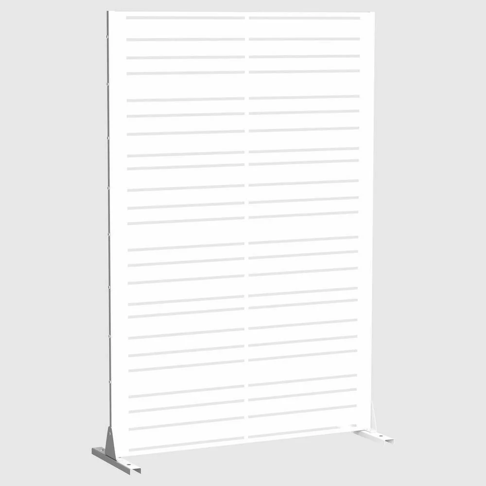 Cadeninc 3.92 ft. x 6 ft. Freestanding Metal Privacy Screen in White - Image 4