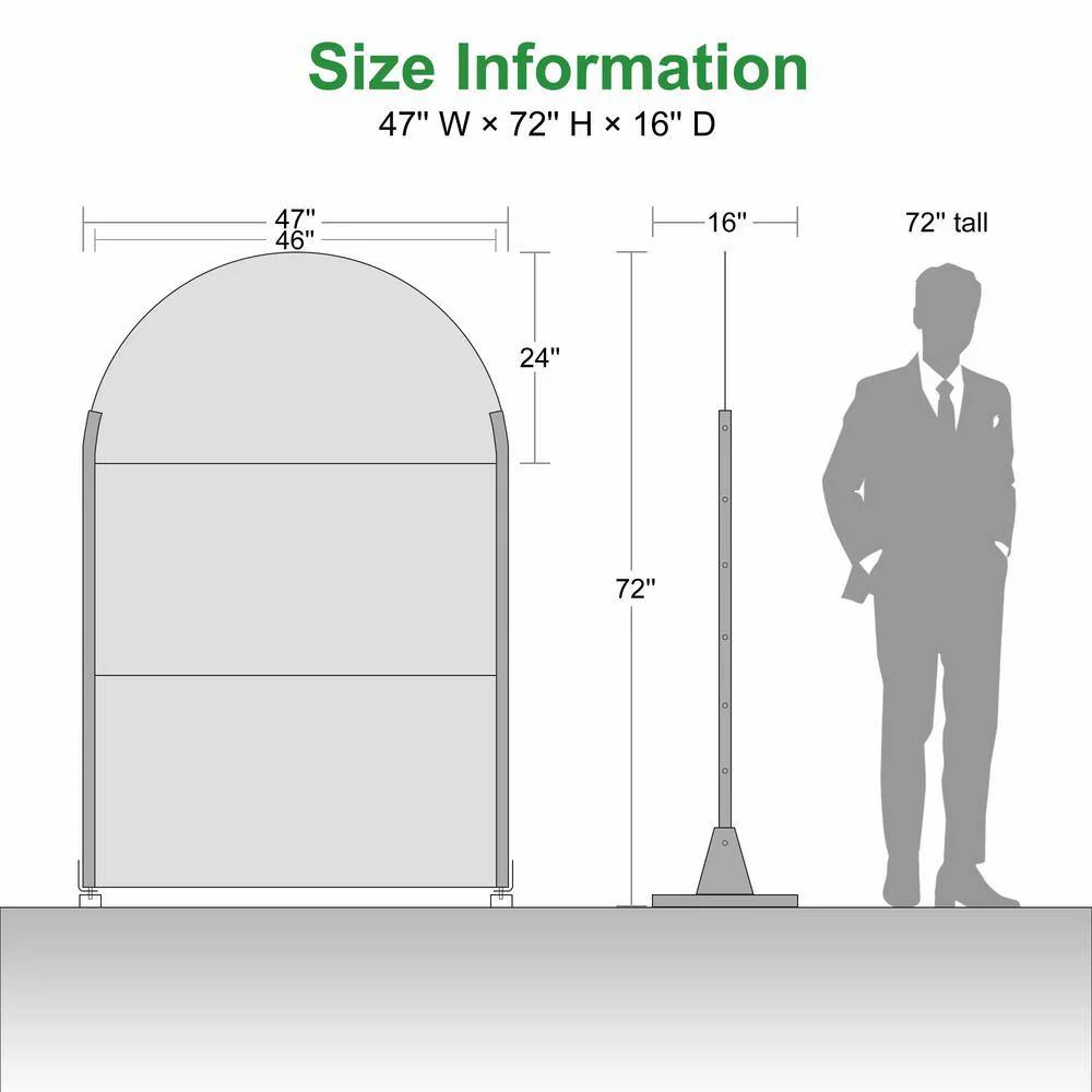cadeninc 3.92 ft. x 6 ft. Outdoor and Indoor Arched Metal Privacy Screen - Image 2