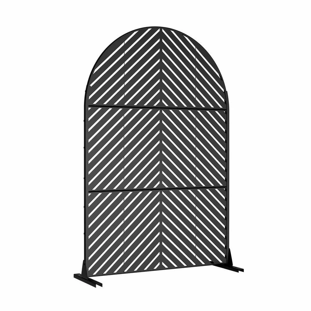 cadeninc 3.92 ft. x 6 ft. Outdoor and Indoor Arched Metal Privacy Screen - Image 3