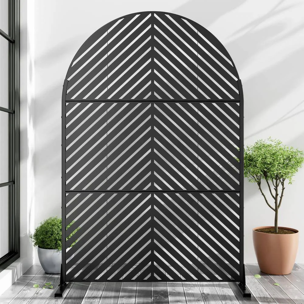 cadeninc 3.92 ft. x 6 ft. Outdoor and Indoor Arched Metal Privacy Screen - Image 4