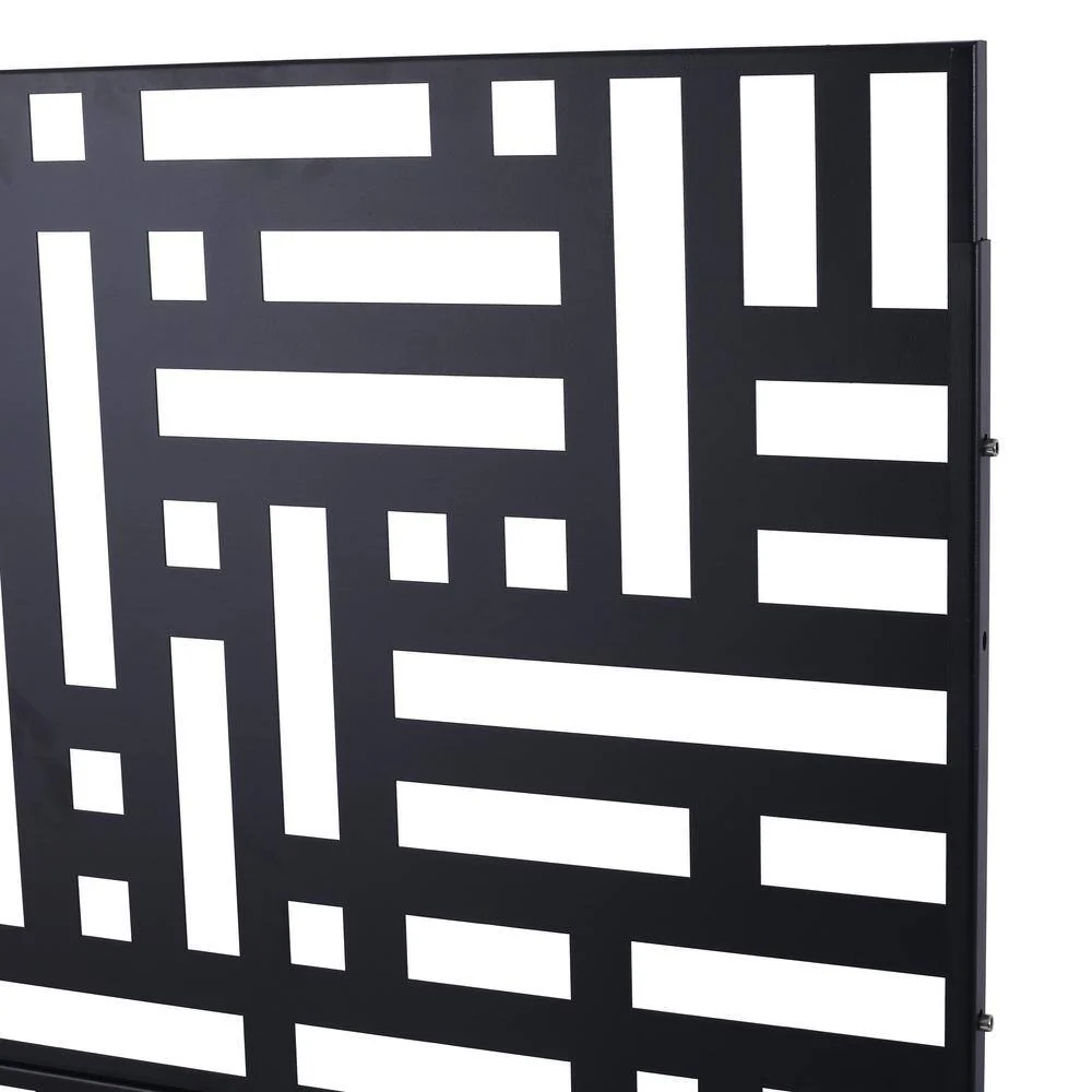 cadeninc 4 ft. x 6.33 ft. Black Steel Privacy Screen Fence Panels - Image 5