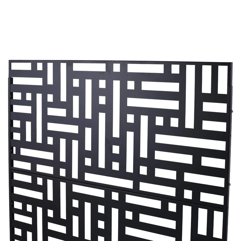 cadeninc 4 ft. x 6.33 ft. Black Steel Privacy Screen Fence Panels - Image 6