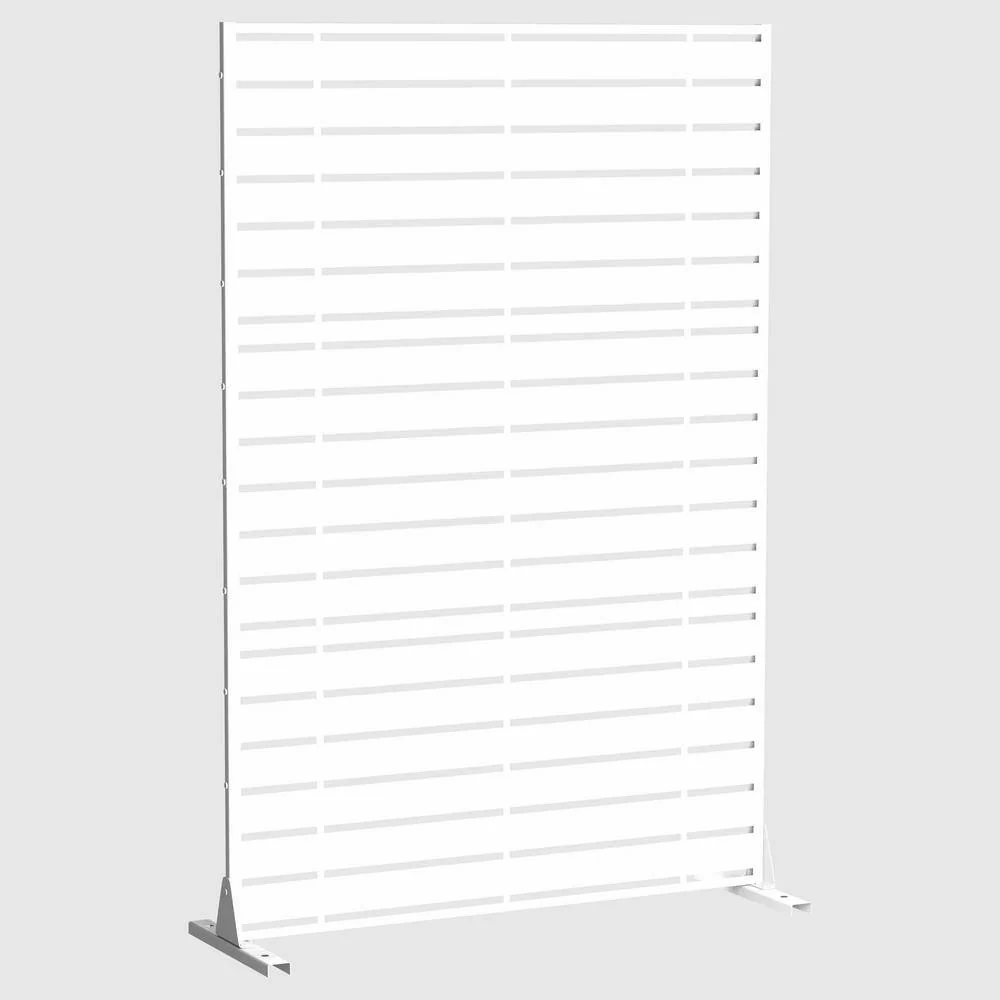 cadeninc 3.92 ft. x 6 ft. White Freestanding Metal Privacy Screen Fence Panels - Image 3