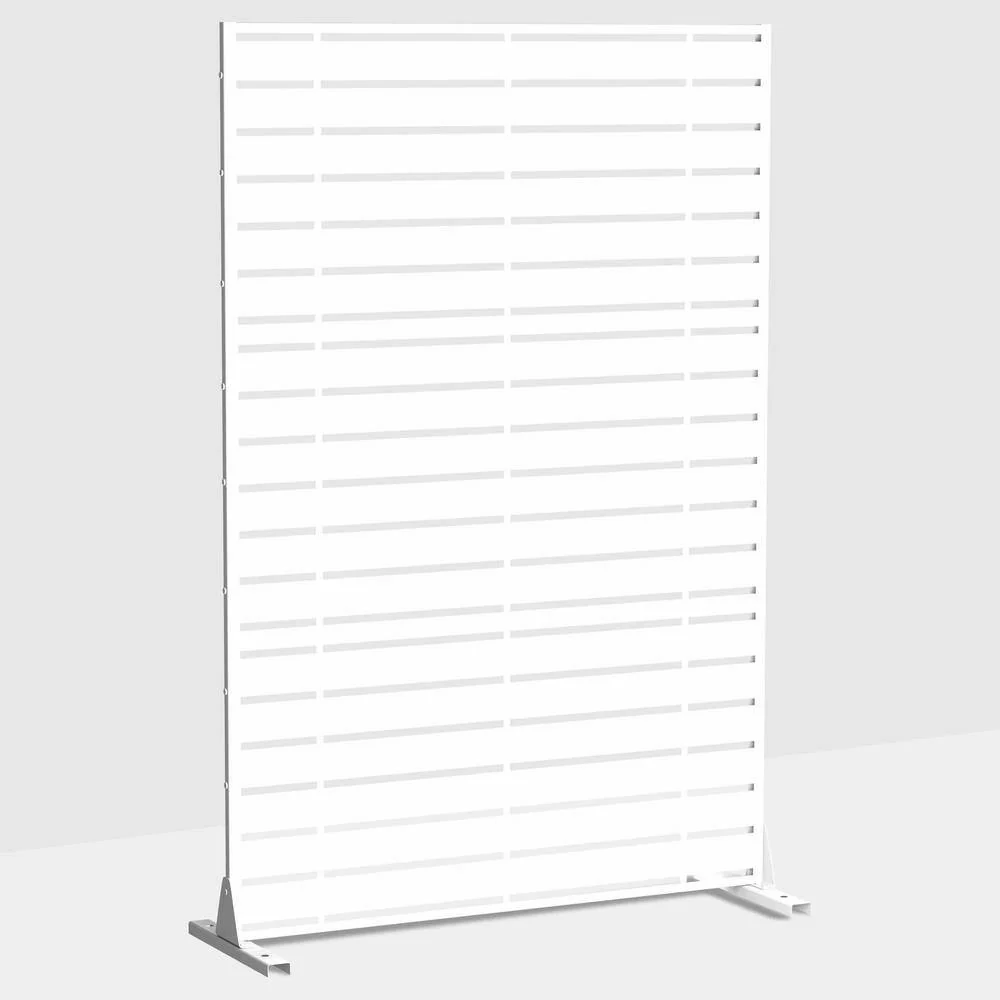 cadeninc 3.92 ft. x 6 ft. White Freestanding Metal Privacy Screen Fence Panels - Image 4