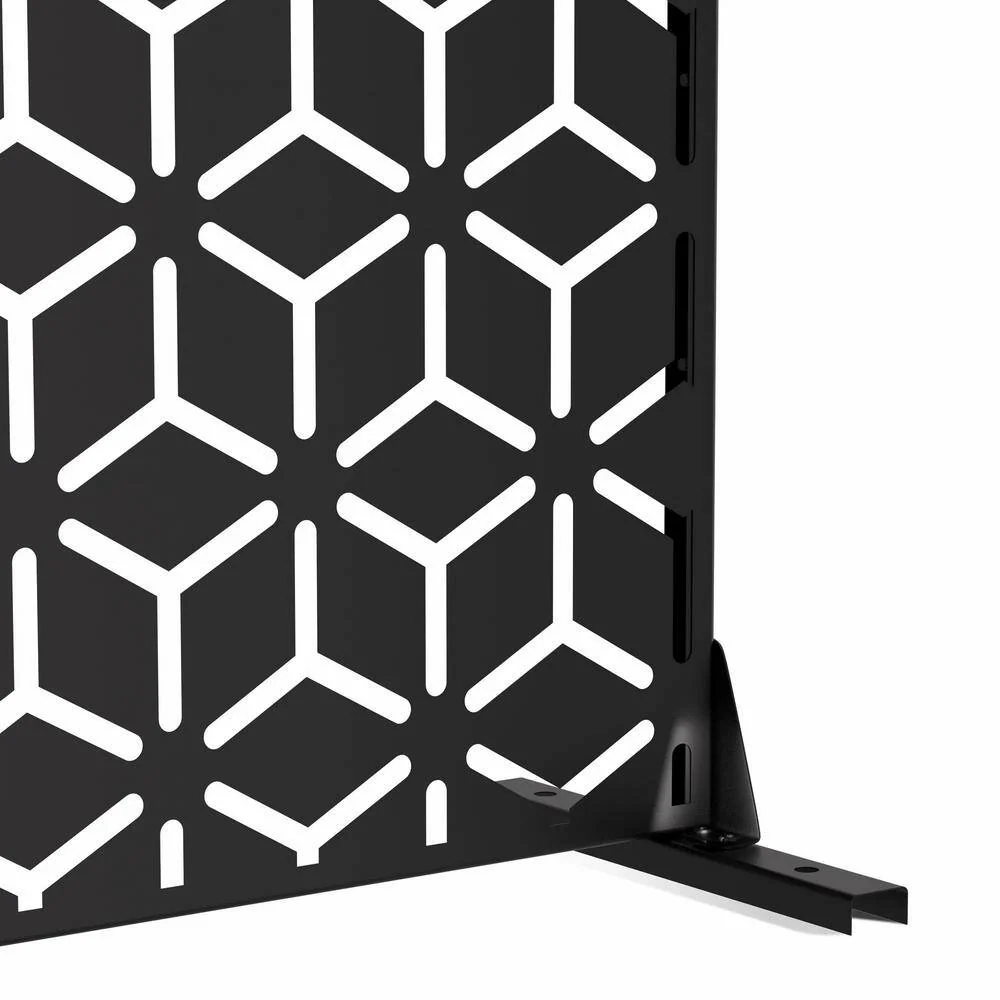 Cadeninc Metal Privacy Screen, 3.92 ft. x 6 ft., Freestanding Fence Panels, Black - Image 5