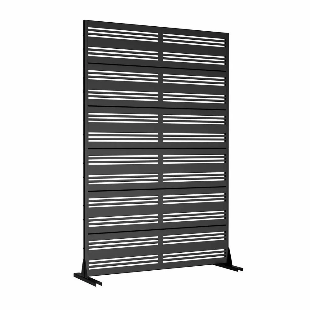 cadeninc Outdoor and Indoor Black Metal Privacy Screen Fence Panels, 3.92 ft. x 6 ft. - Image 3