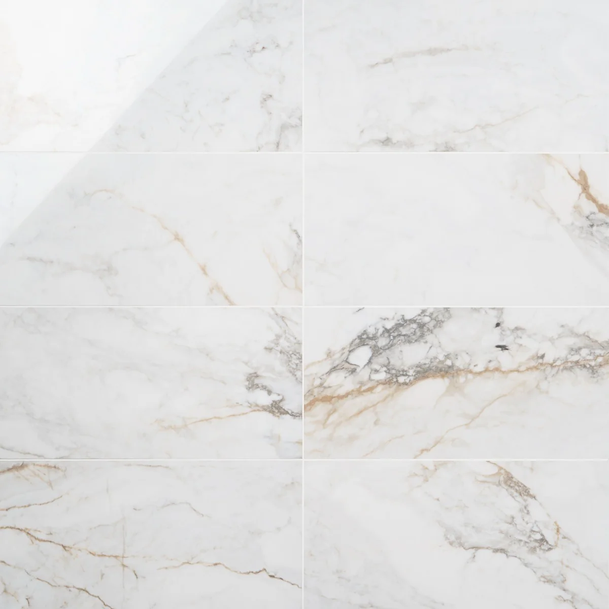 Calacatta Macchia White Gold 12x24 Marble Look Polished Porcelain Tile - Lux Tile - Image 2