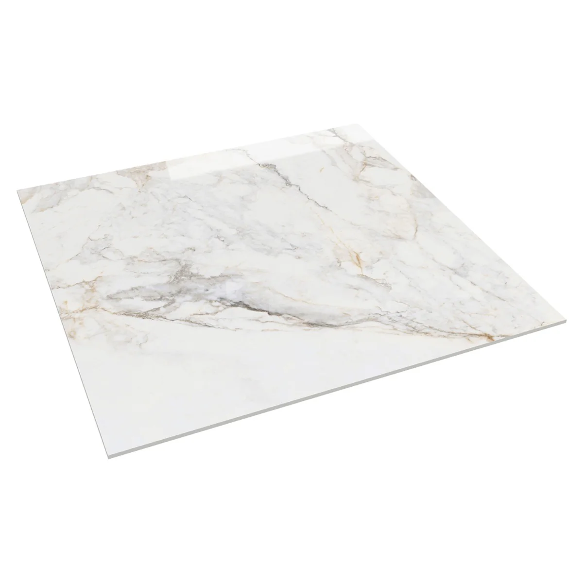 Calacatta Macchia White Gold 48x48 Marble Look Polished Porcelain Tile - Lux Tile - Image 5