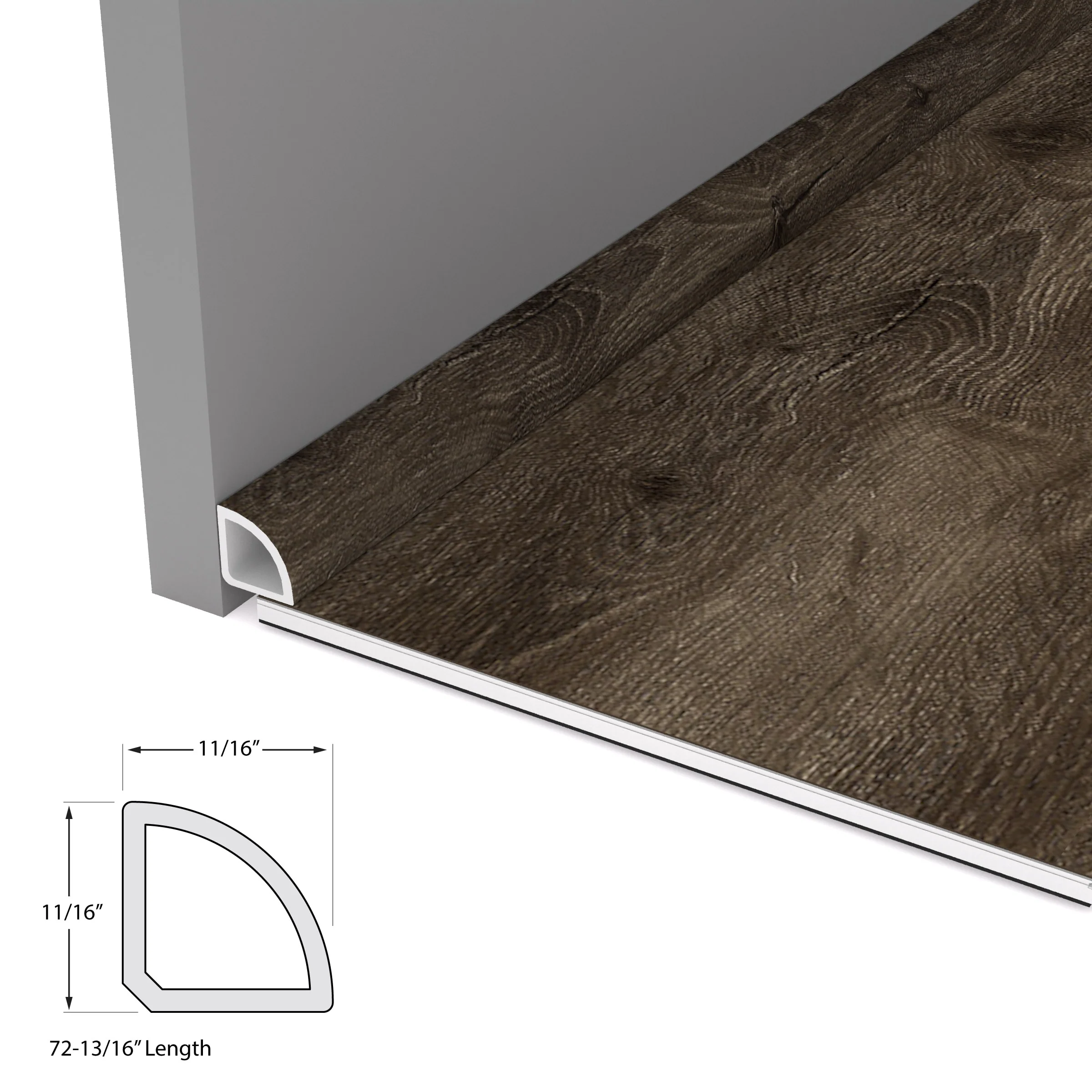CALI 0.7-in x 72.83-in Offshore Oak Vinyl Floor Quarter Round - Image 4
