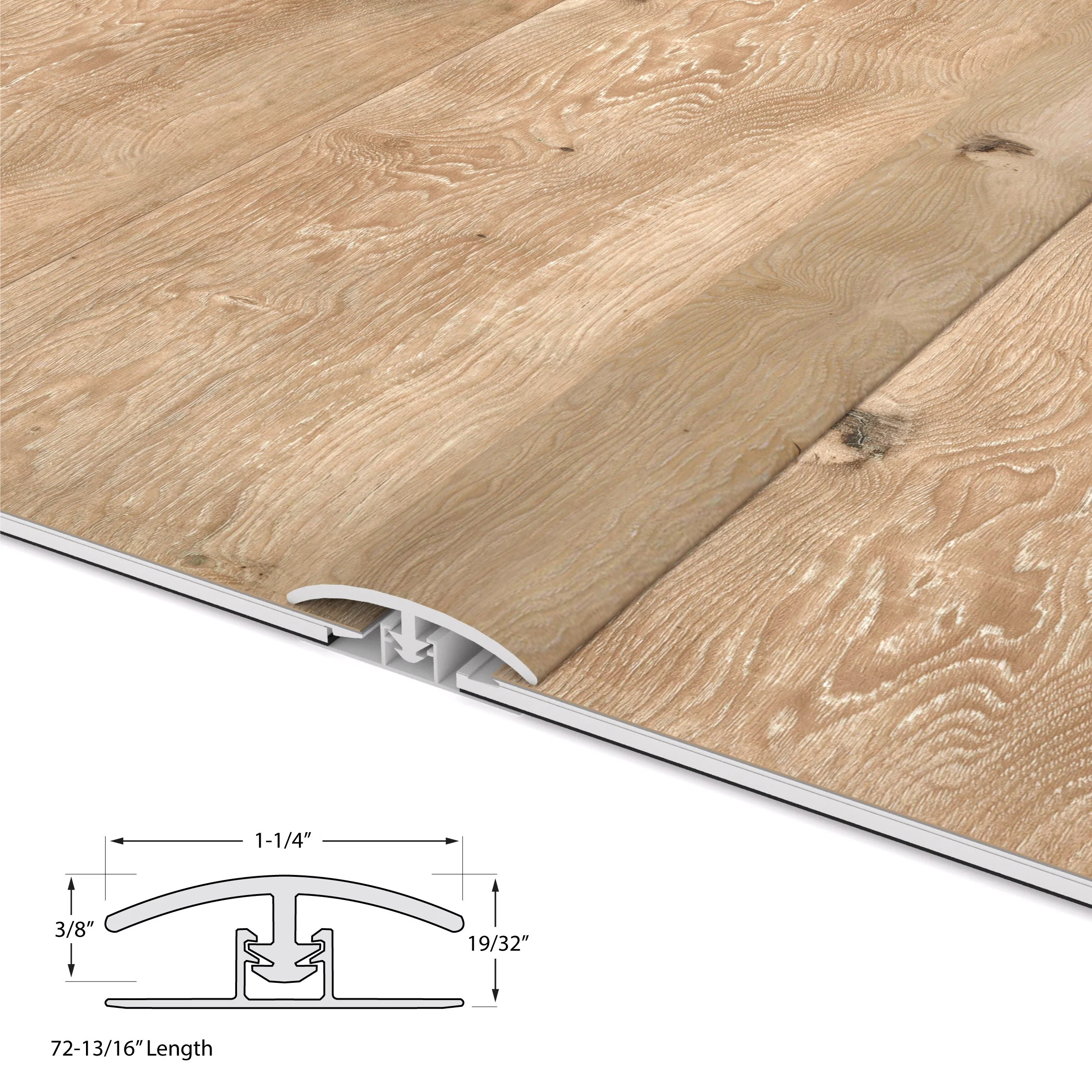CALI 1.25-in x 72.83-in Seaboard Oak Vinyl Floor T-Moulding - Image 4