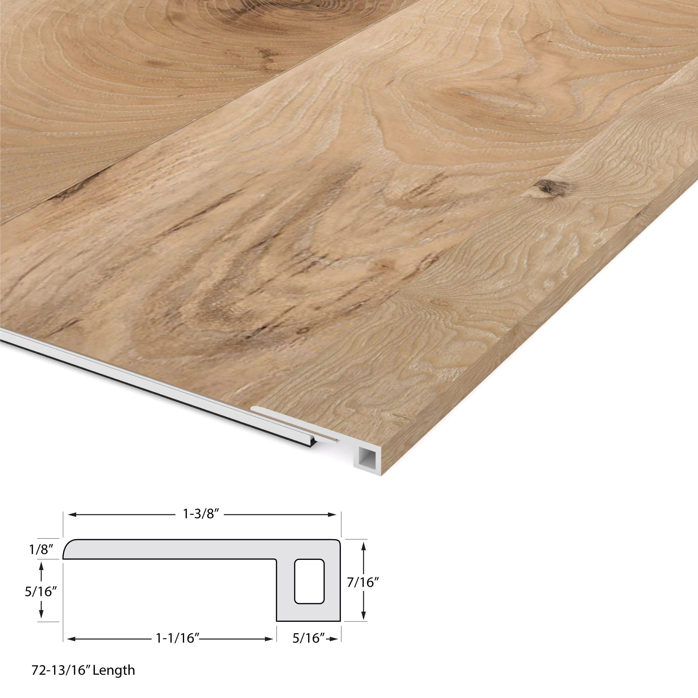 CALI 1.39-in x 72.83-in Seaboard Oak Vinyl Floor Threshold
