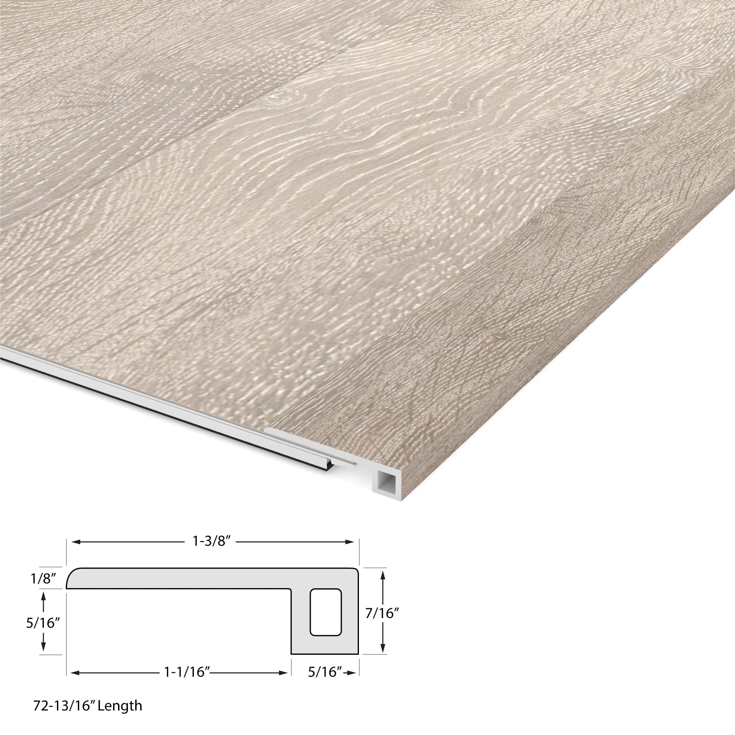 CALI 1.39-in x 72.83-in Whitewater Oak Vinyl Floor Threshold