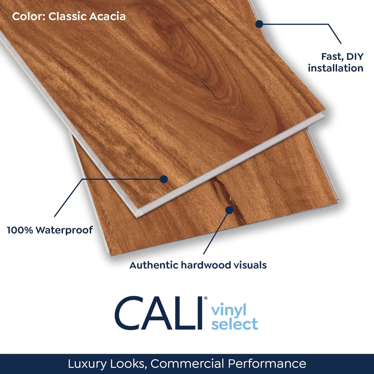 CALI Aqua Tough Classic Acacia 4.7-mm x 7-3/32-in W x 48-in L Waterproof Luxury Vinyl Plank Flooring (23.77-sq ft/case) - Image 3