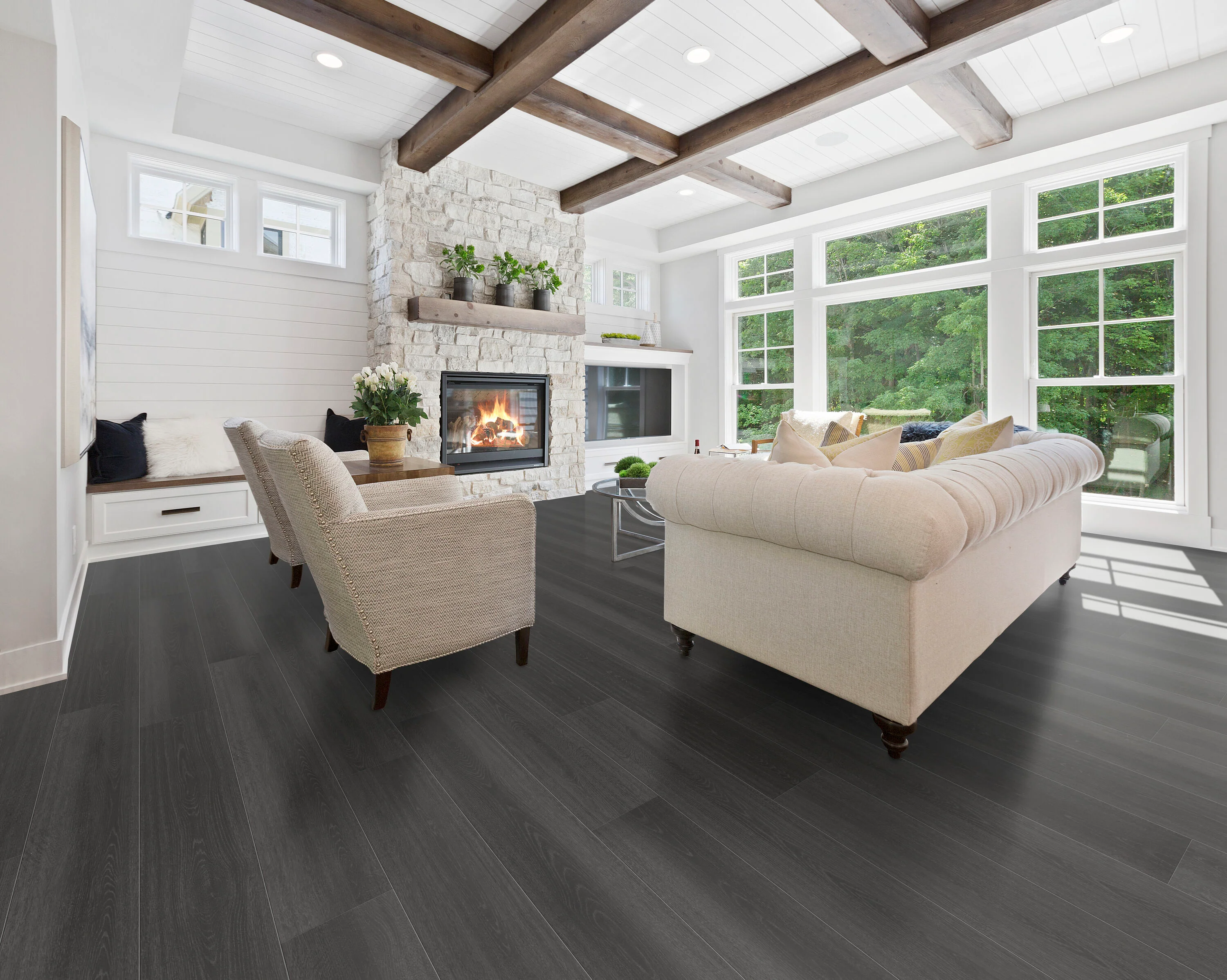 CALI Aqua Tough Oakspresso 4.7-mm x 7-3/32-in W x 48-in L Waterproof Luxury Vinyl Plank Flooring (23.77-sq ft/case) - Image 6