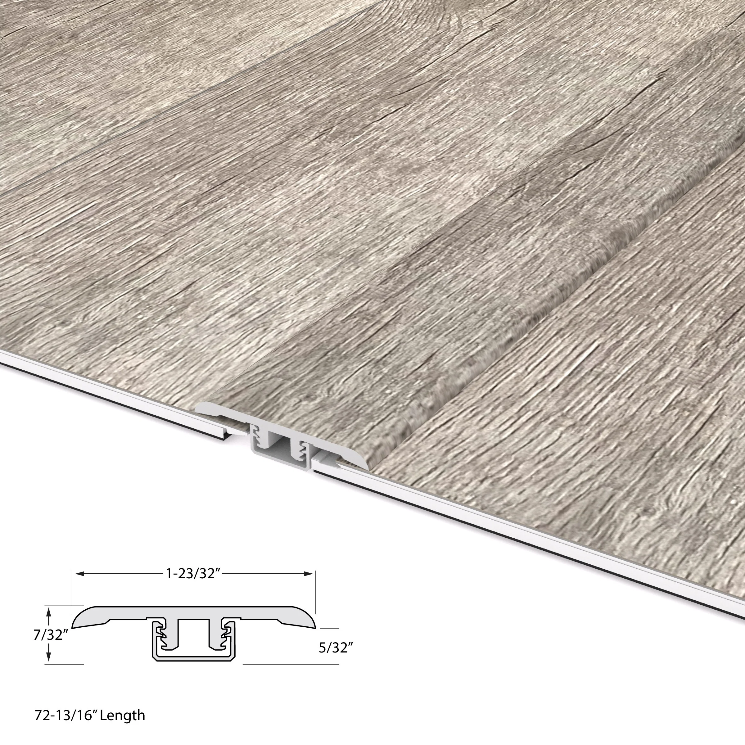 CALI Aqua Tough XL Seaswept Oak 0.33-in T x 1.71-in W x 72.83-in L Vinyl Floor T-moulding - Image 2