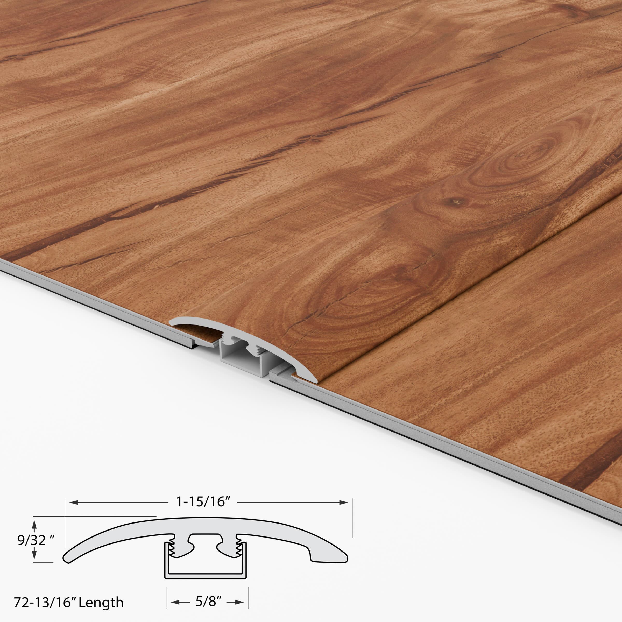 CALI Classic Acacia 0.53-in T x 1.25-in W x 72.83-in L Plastic Floor T-Moulding