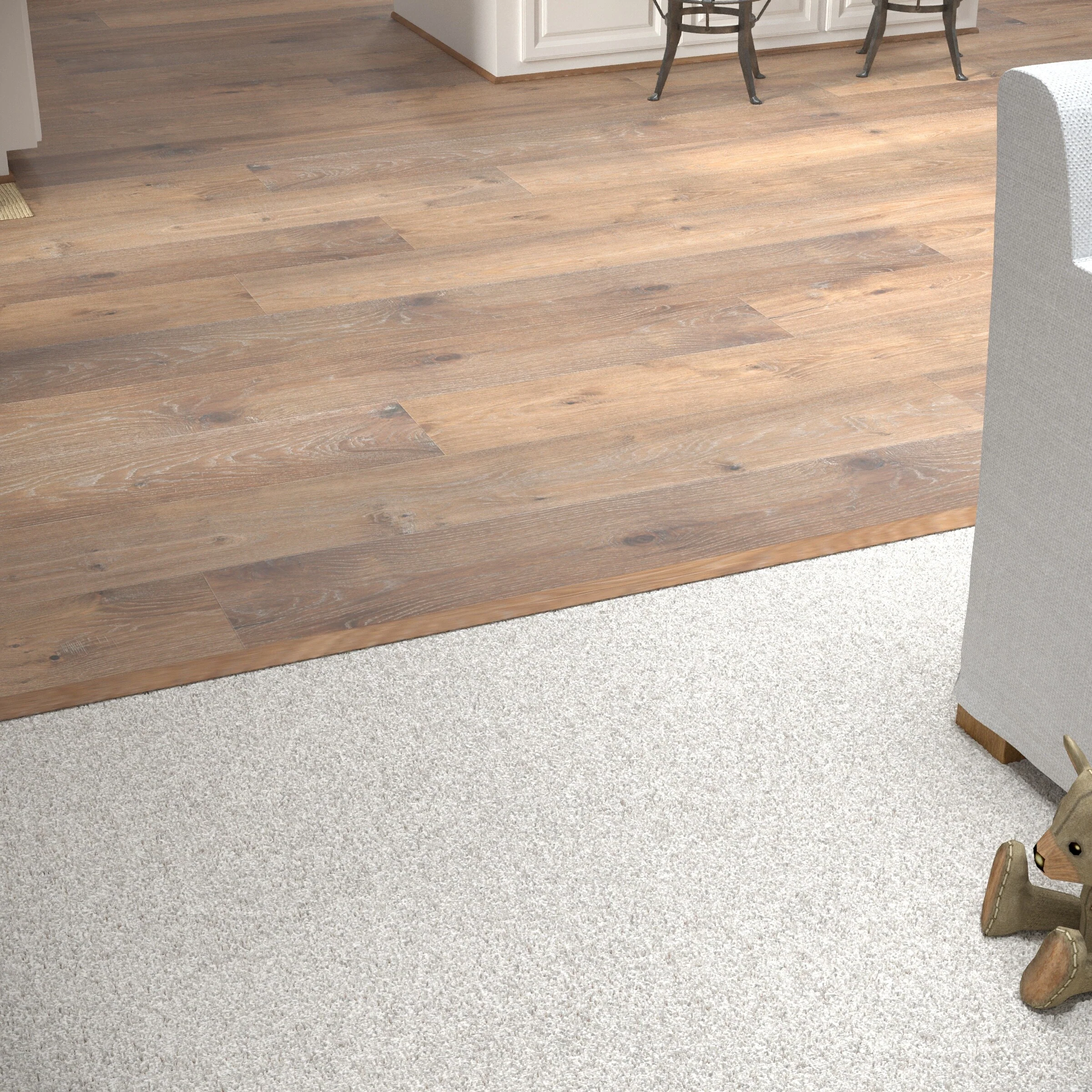 CALI Knotty Barrel 0.98-in T x 2.17-in W x 75.2-in L Wood Floor T-moulding - Image 3