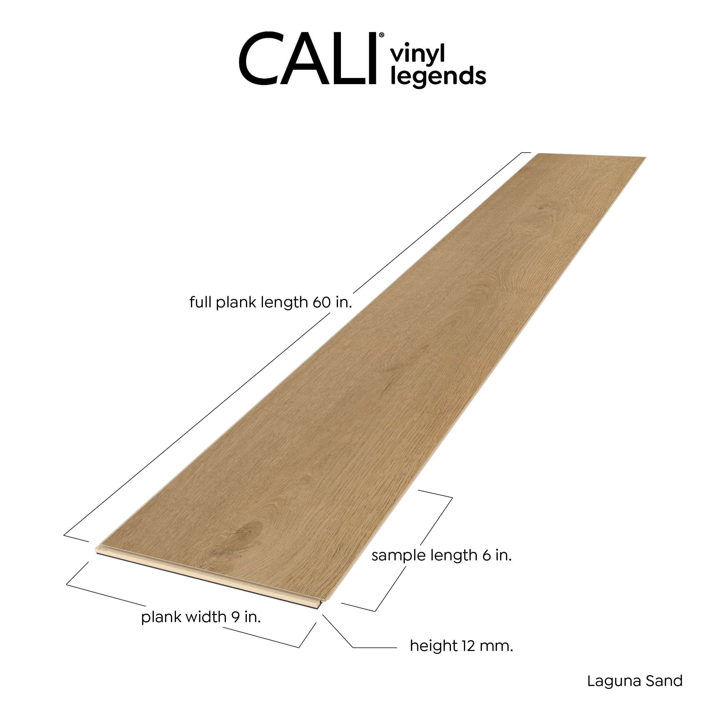 CALI Legends Laguna Sand 12-mm x 9-in W x 60-in L Water-Resistant Interlocking Luxury Vinyl Plank Flooring, 22.44 sq ft per Case