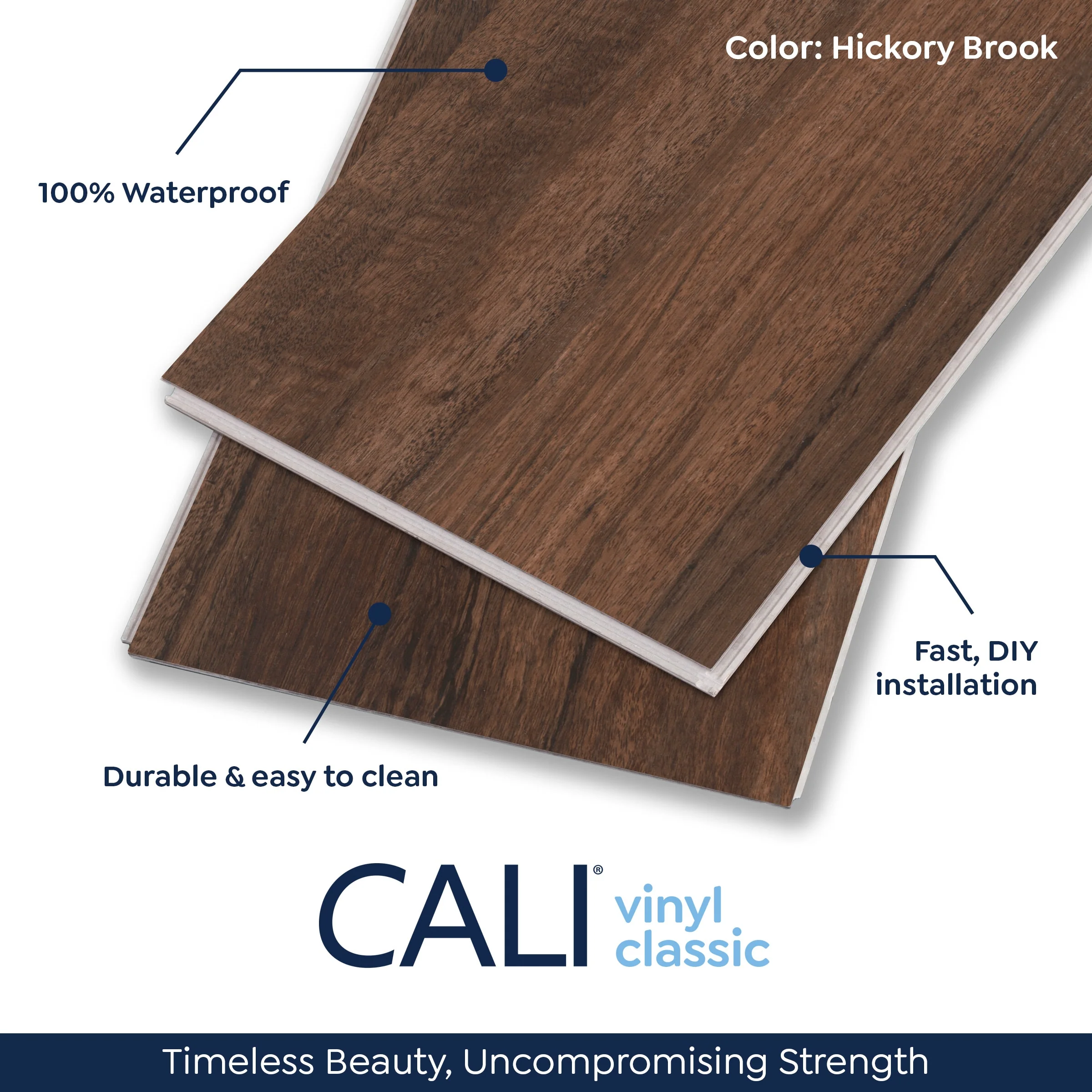 CALI Pro Classic Hickory Brook 5.5-mm x 7-in W x 48-in L Waterproof Interlocking Luxury Vinyl Plank Flooring (23.77-sq ft/case) - Image 3