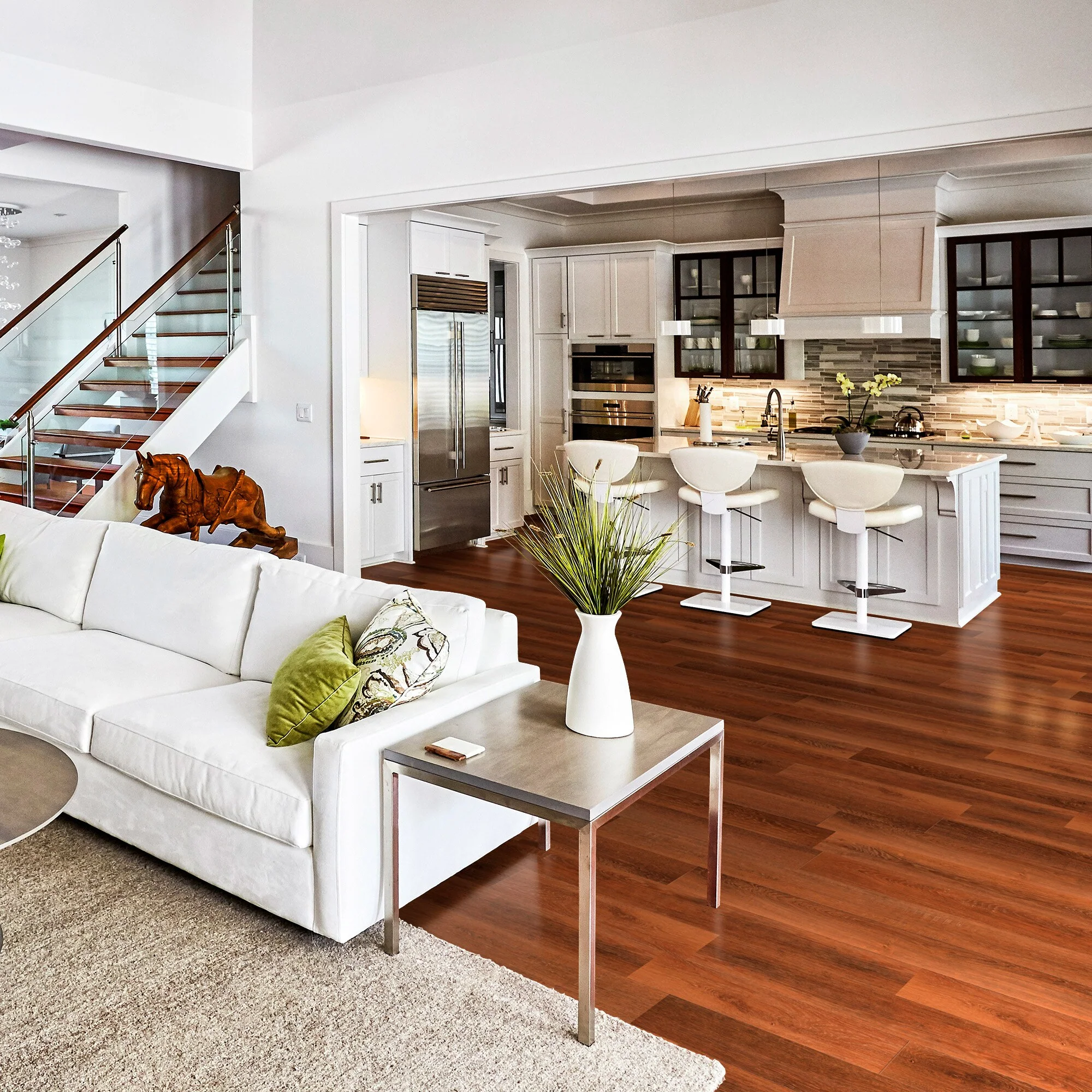CALI Pro Classic Saddlewood 5.5-mm x 7-in W x 48-in L Waterproof Interlocking Luxury Vinyl Plank Flooring (23.77-sq ft/case) - Image 2