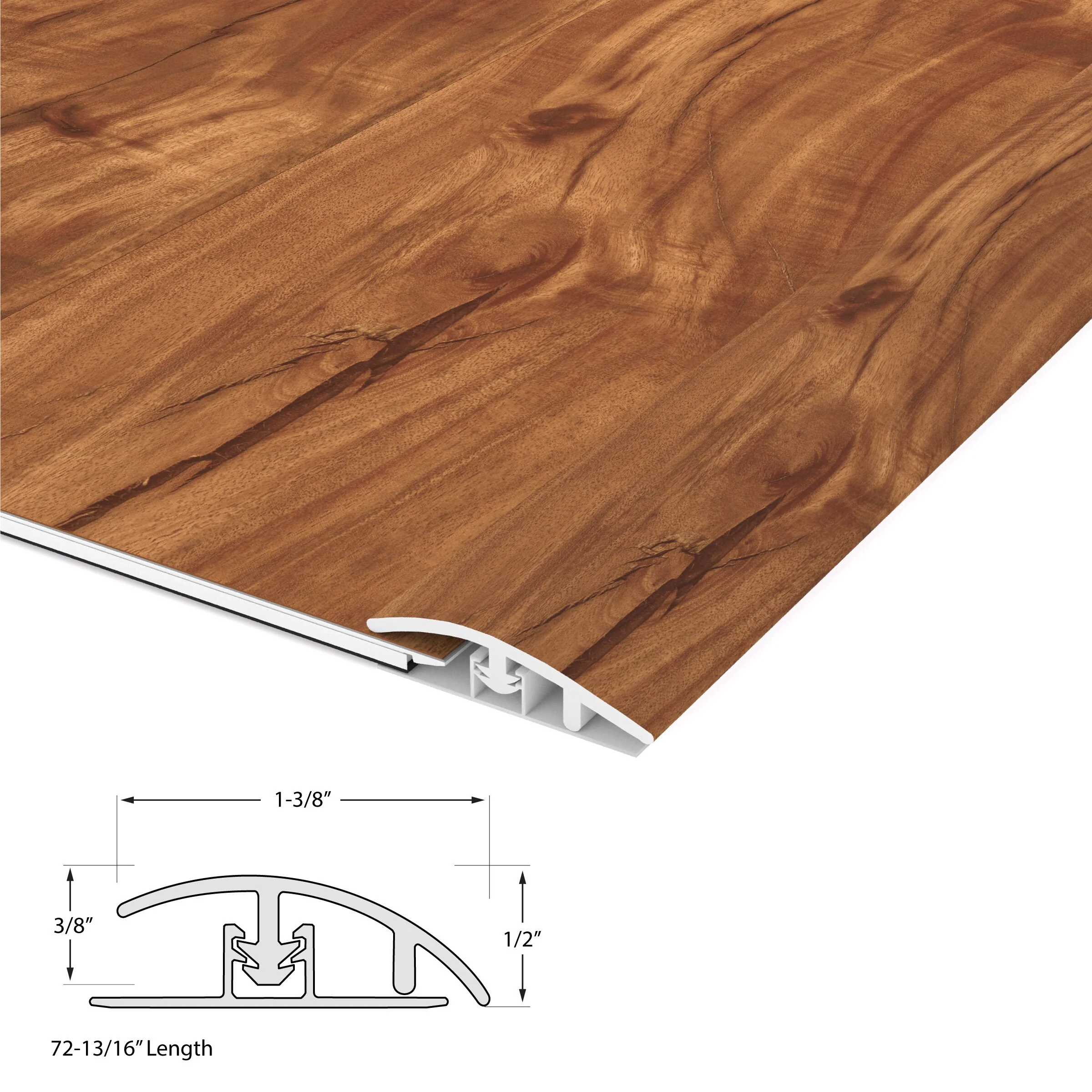CALI Pro with Mute Step Classic Acacia 1.37-in x 72-in Vinyl Floor Reducer - Image 2