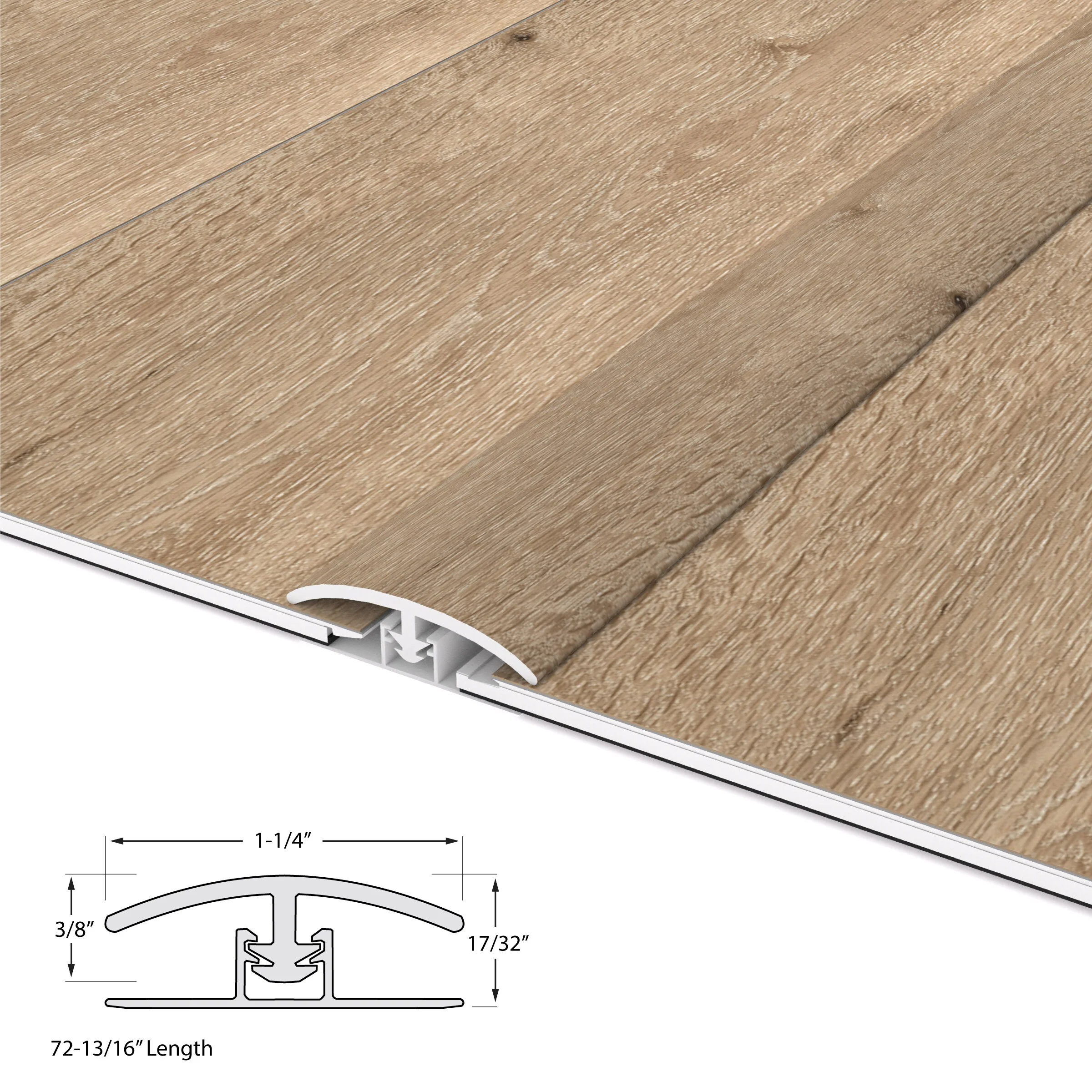 CALI Pro with Mute Step Natural Elm 1.25-in x 72-in Vinyl Floor T-Moulding - Image 3
