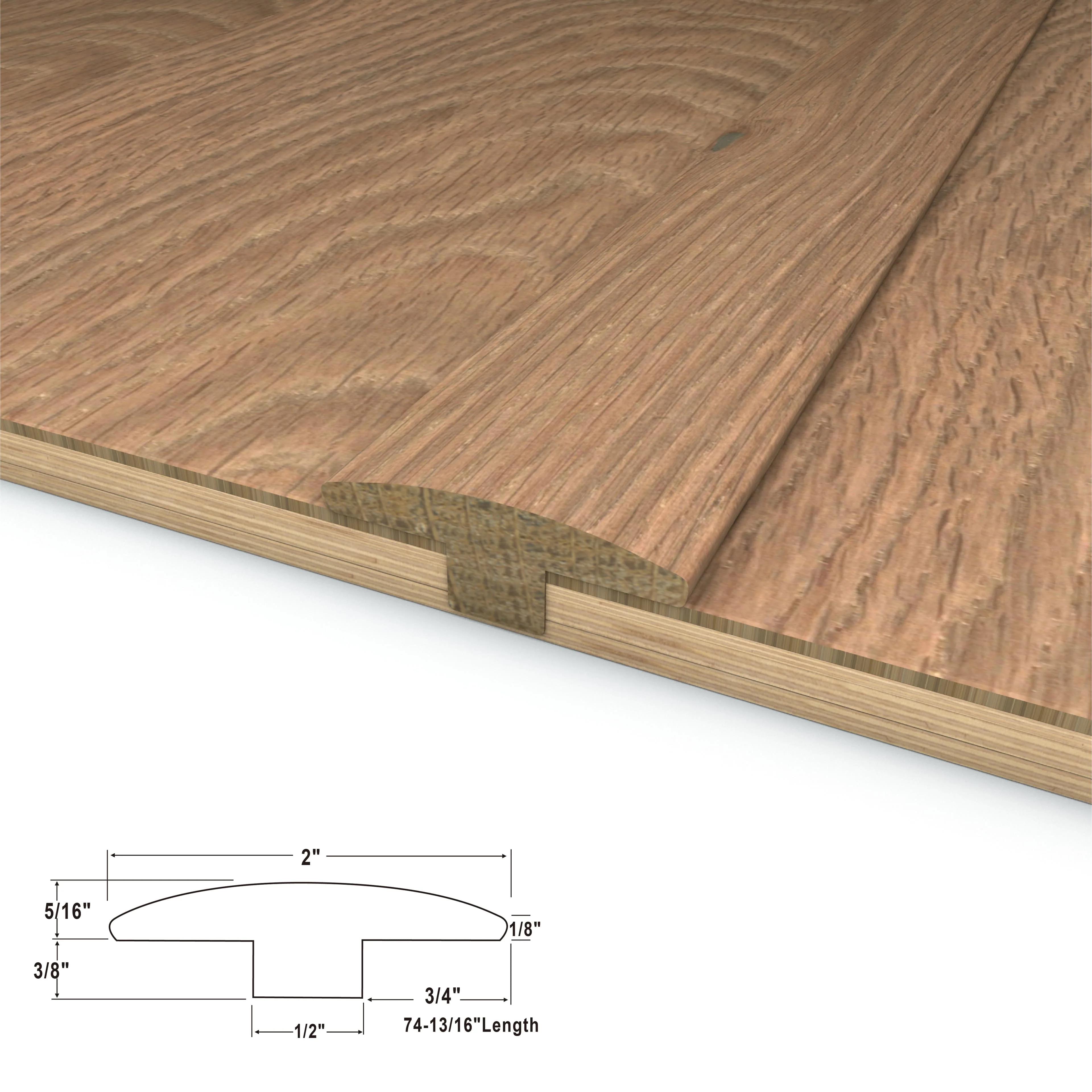 CALI Syrah 0.98-in T x 2.17-in W x 75.2-in L Wood Floor T-Moulding