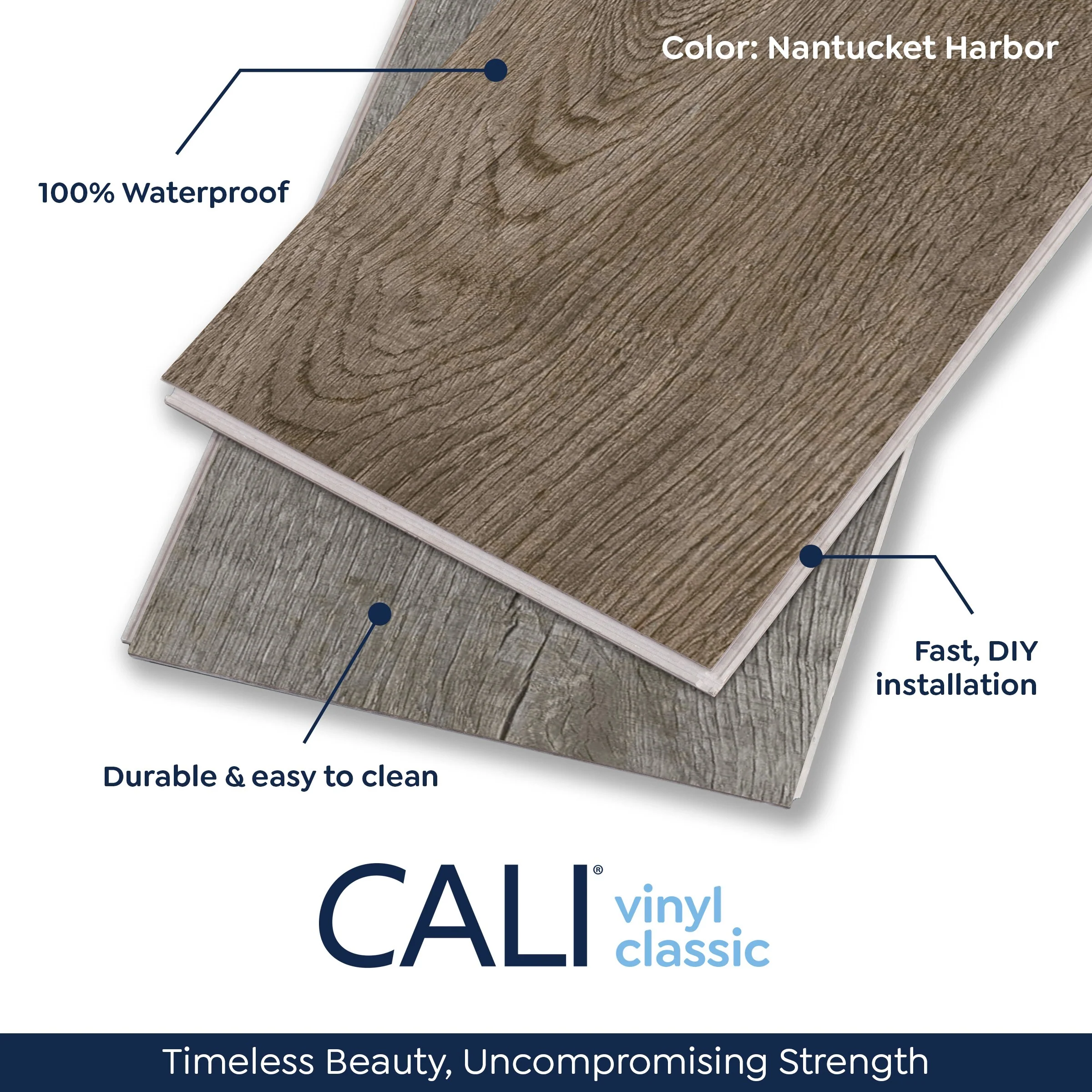 CALI Vinyl Pro Classic 10-Piece 7.12-in x 48-in Nantucket Harbor Luxury Vinyl Plank Flooring - Image 3
