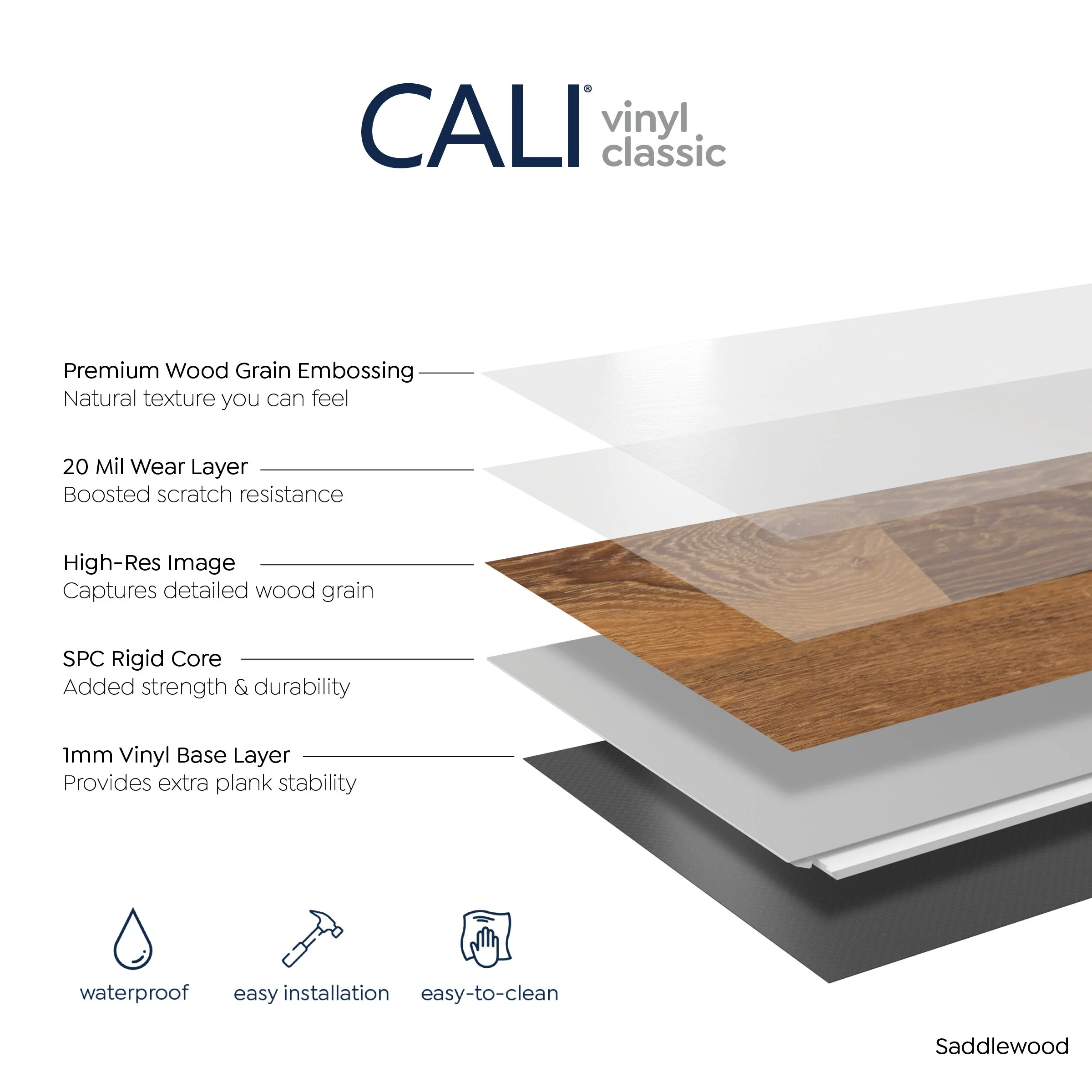 CALI Vinyl Pro Classic Saddlewood Luxury Vinyl Plank Flooring, 7.12-in W x 48-in L, 10-Piece Carton (23.77 sq ft) - Image 4