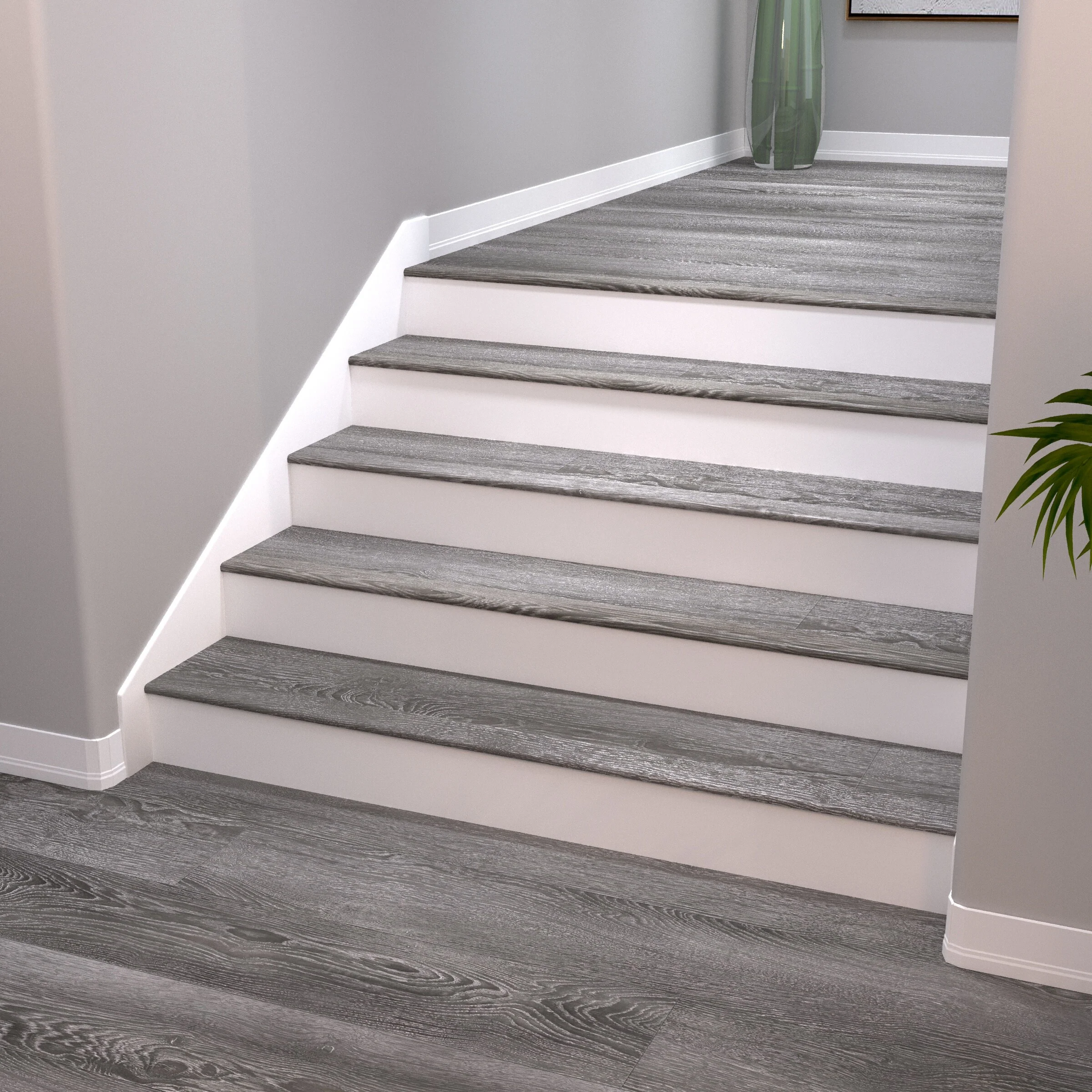 CALI Vinyl Pro with Mute Step 2.06-in x 72-in Breakwater Oak Prefinished Stair Nosing - Image 4