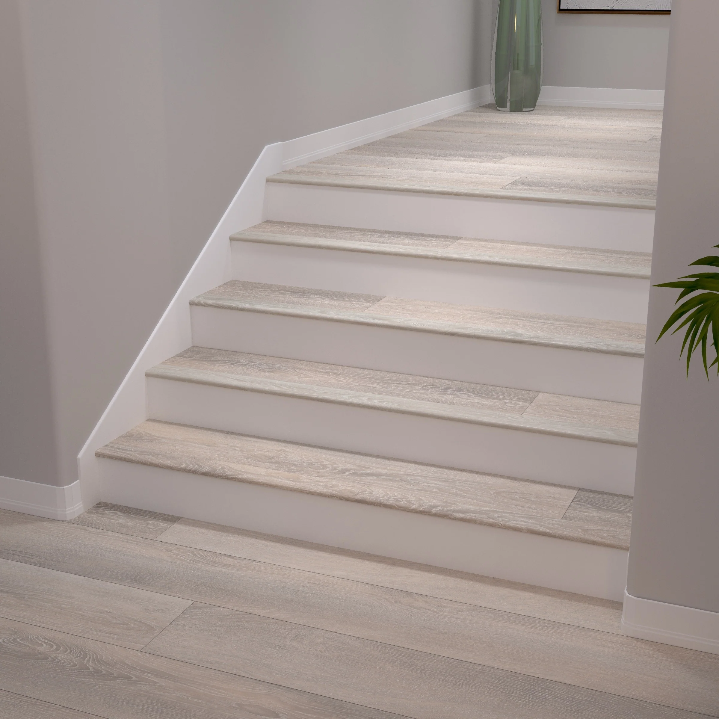 CALI Vinyl Pro with Mute Step 2.06-in x 72-in Castaway Oak Prefinished Stair Nosing - Image 4