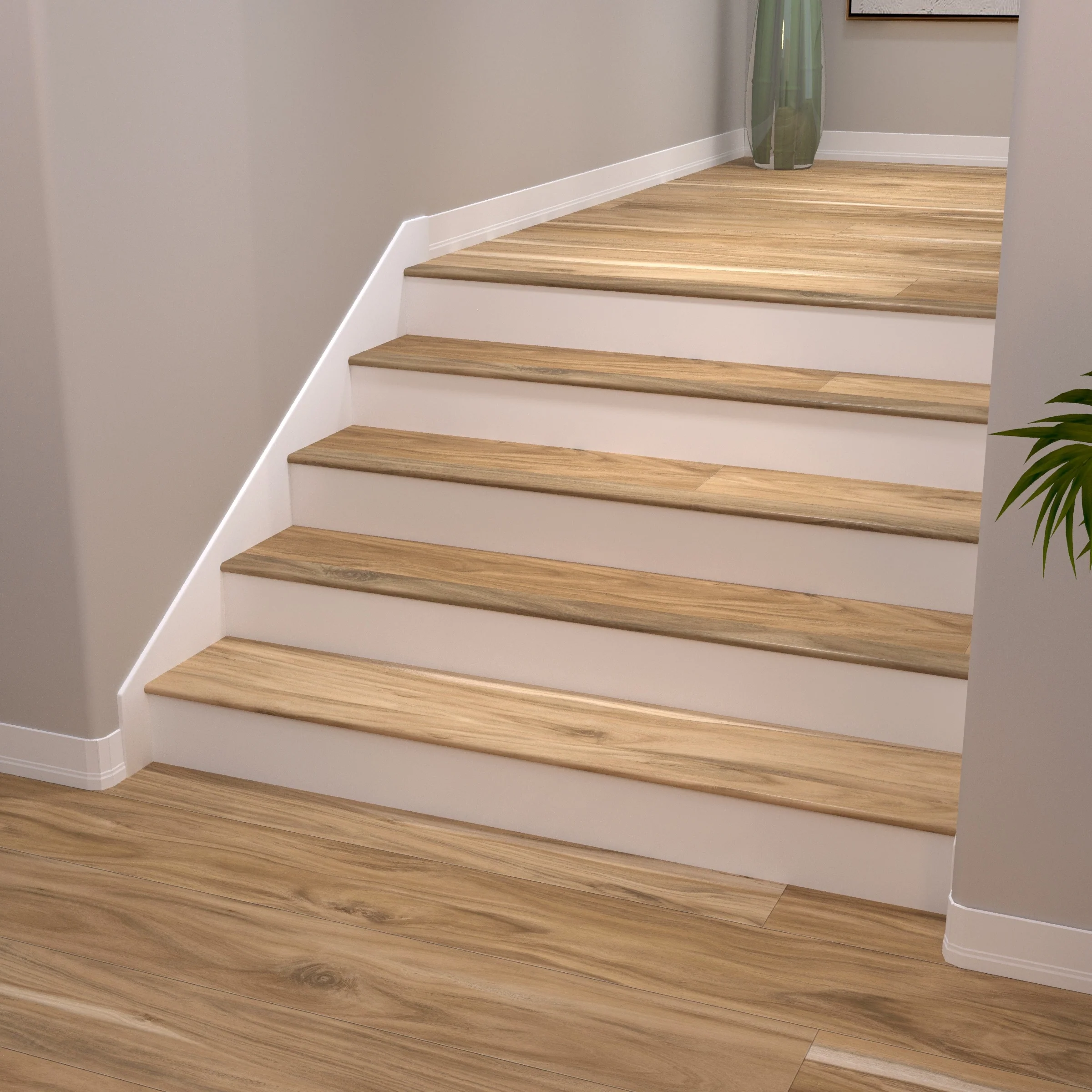 CALI Vinyl Pro with Mute Step 2.06-in x 72-in Coastal Eucalyptus Prefinished Stair Nosing - Image 4